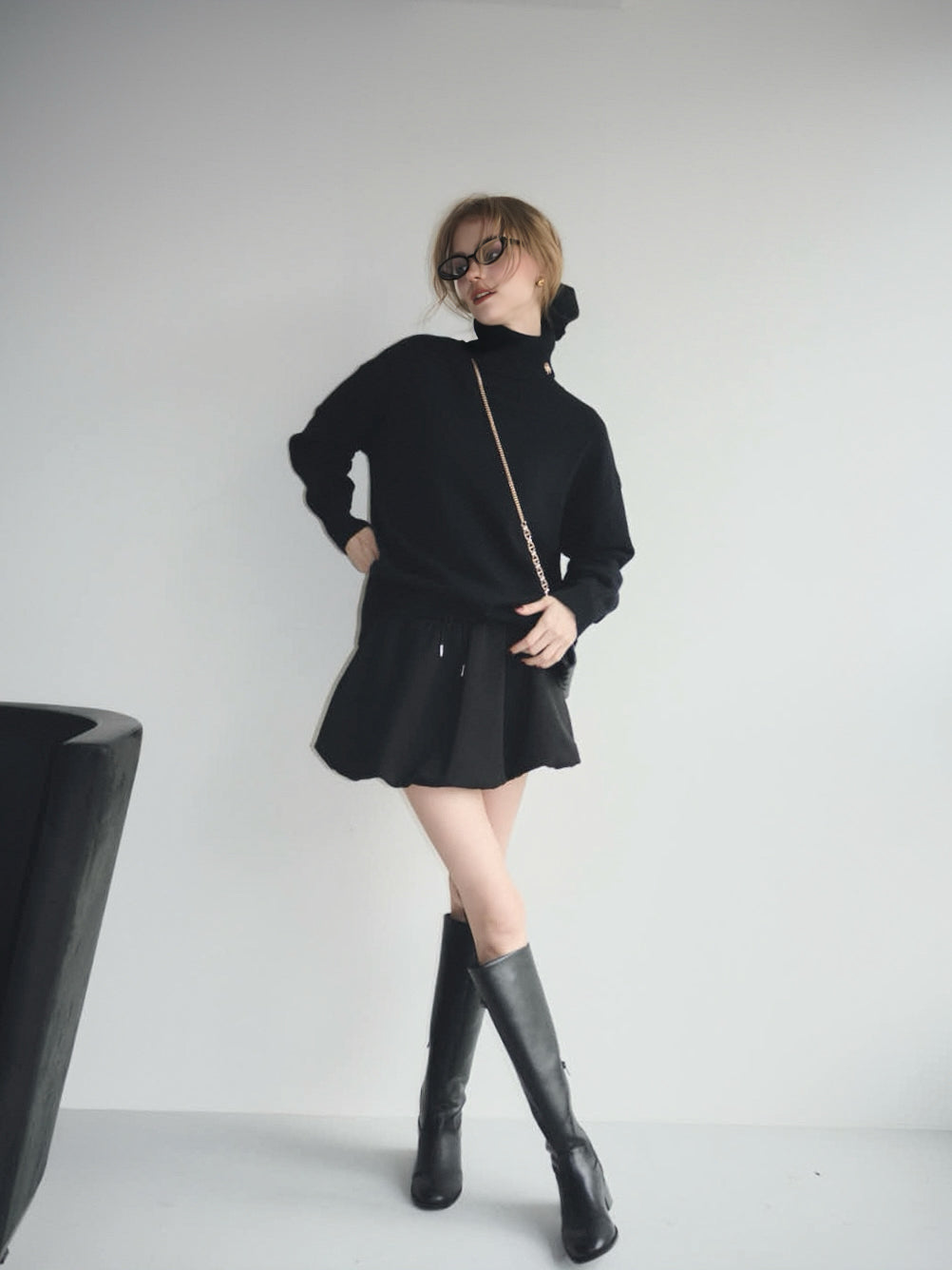 Sweat balloon mini skirt