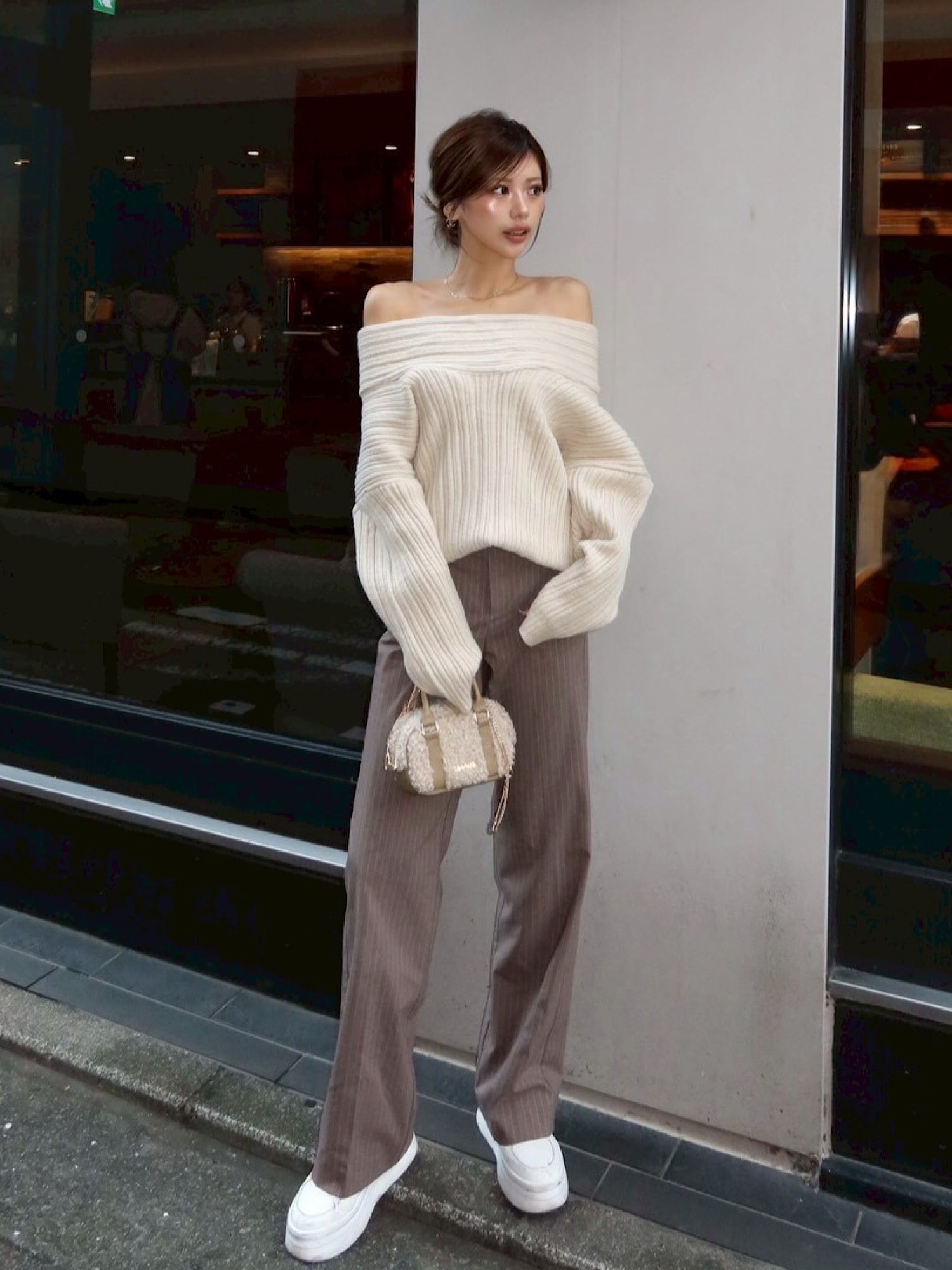 Gold chain logo mini bag