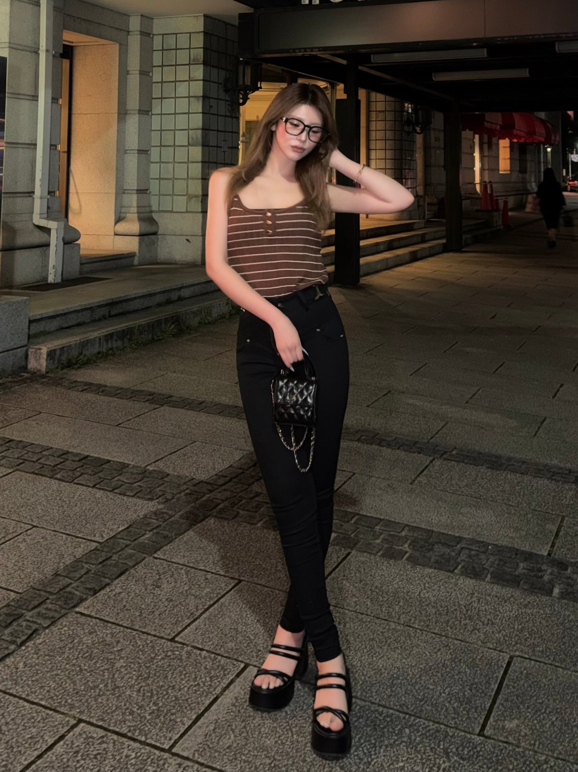 DD motif high waist skinny denim