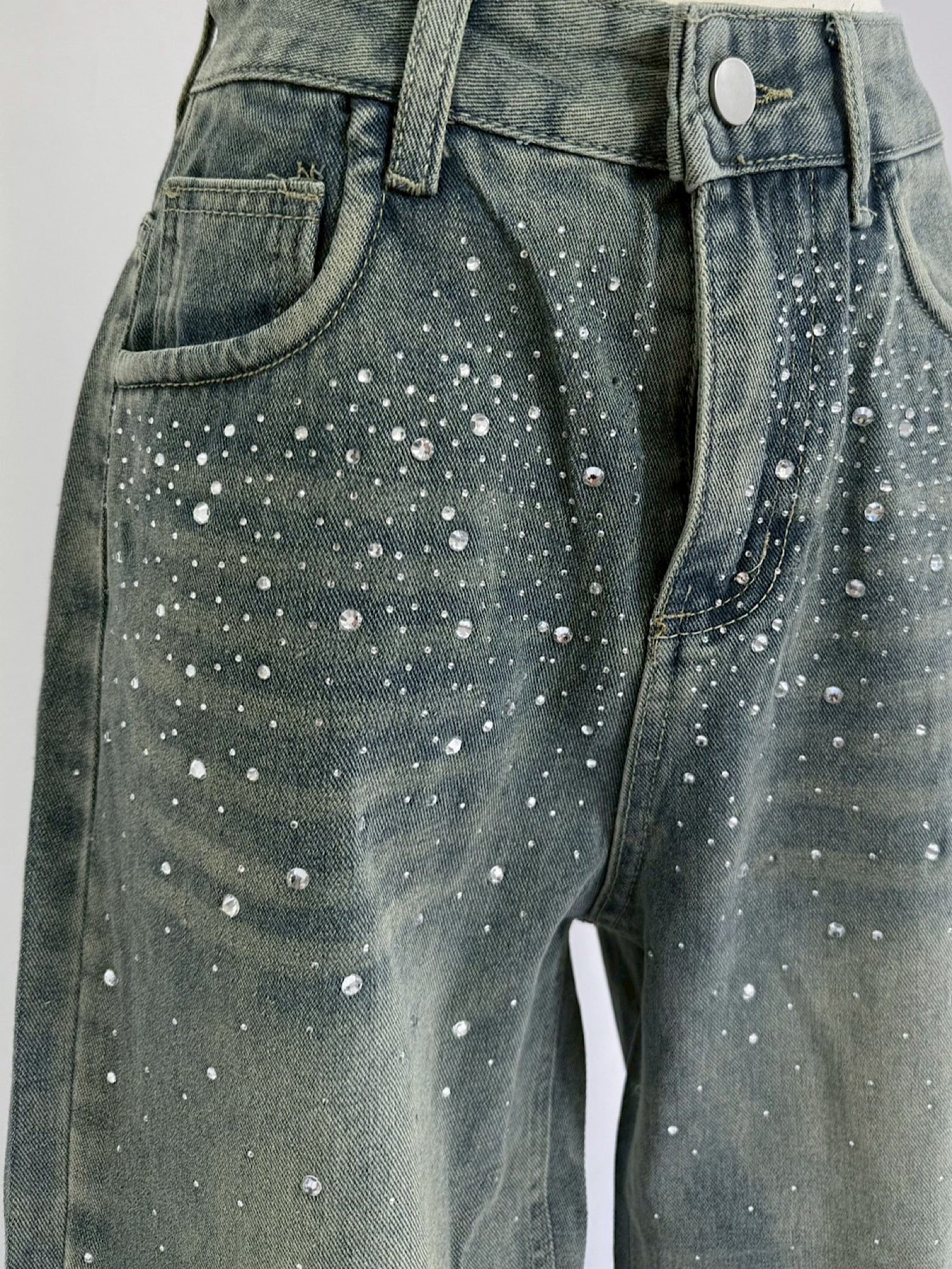 Gradation bijou loose denim