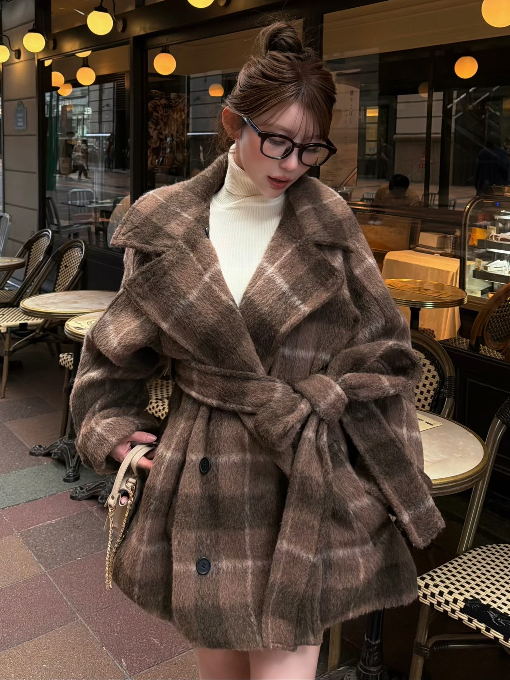 Shaggy check loose double jacket | DIANTÉ (ディアンテ)公式通販サイト
