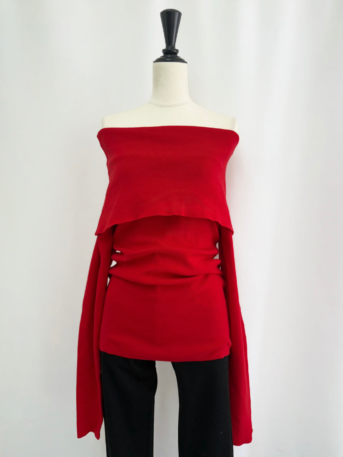 Loose flap off shoulder knit
