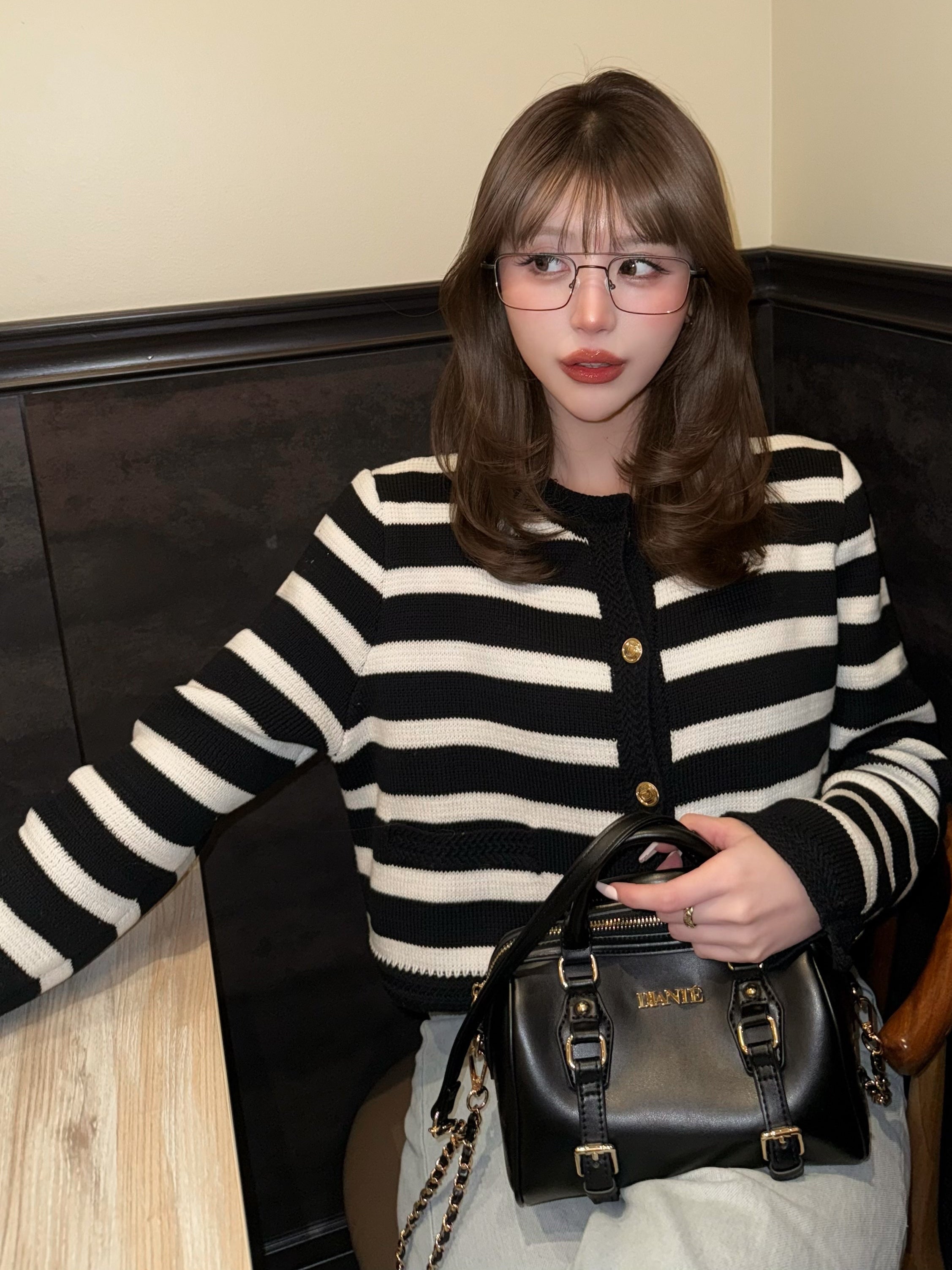 【予約】Gold button bulky knit cardigan(4月上旬〜中旬発送予定)