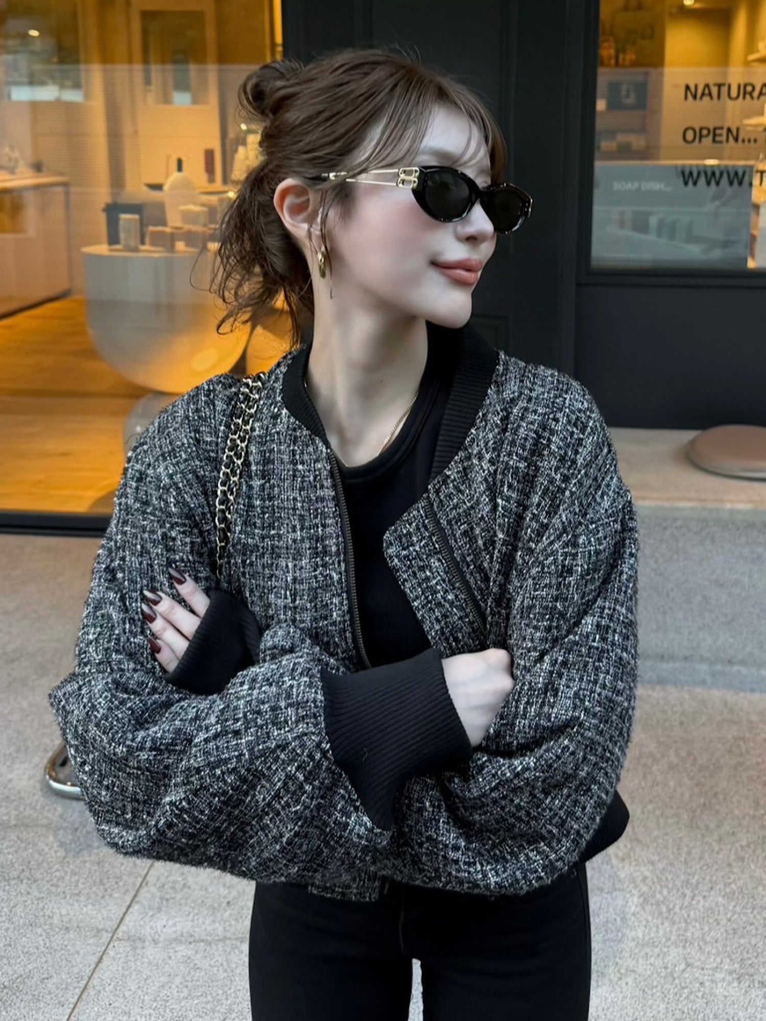 Classic tweed blouson