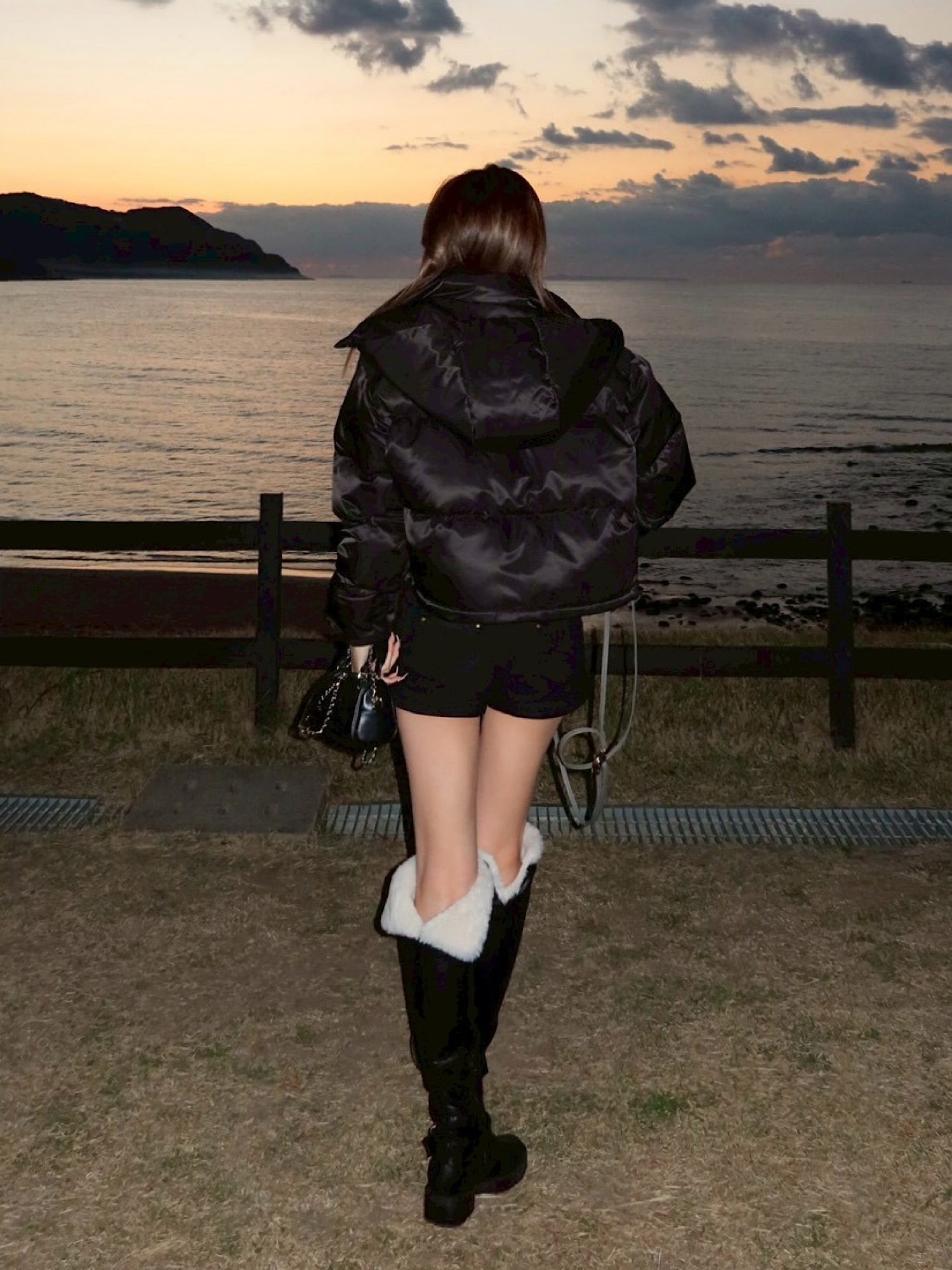 Luster hoodie eco down jacket