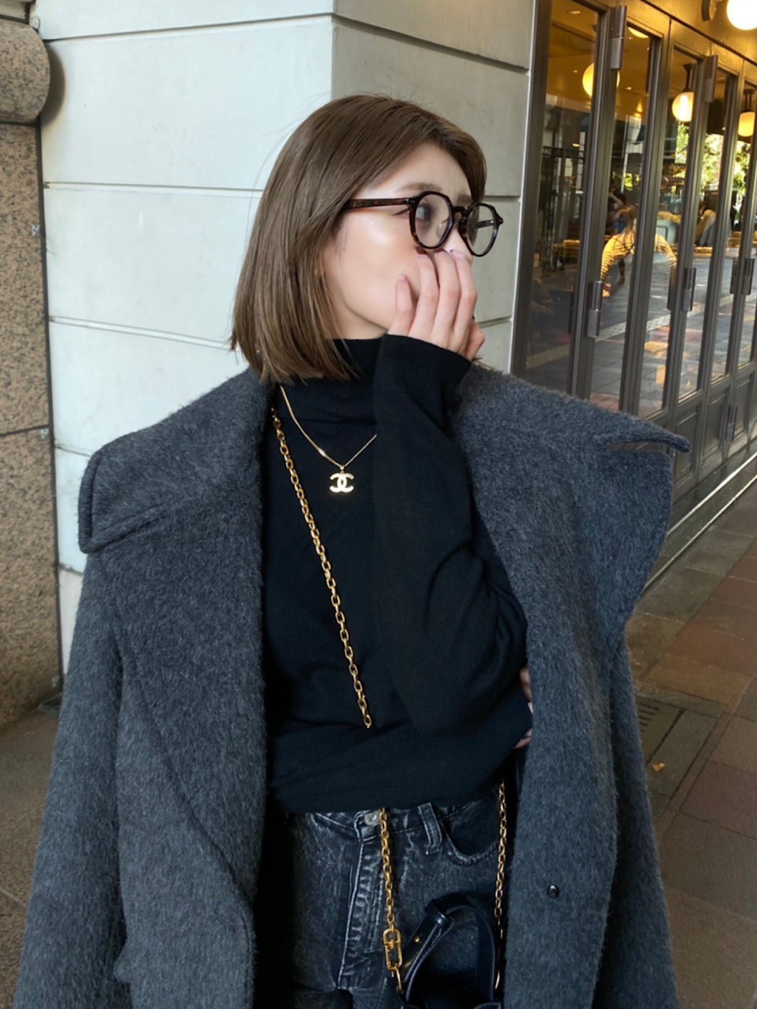 Design pocket wool maxi coat
