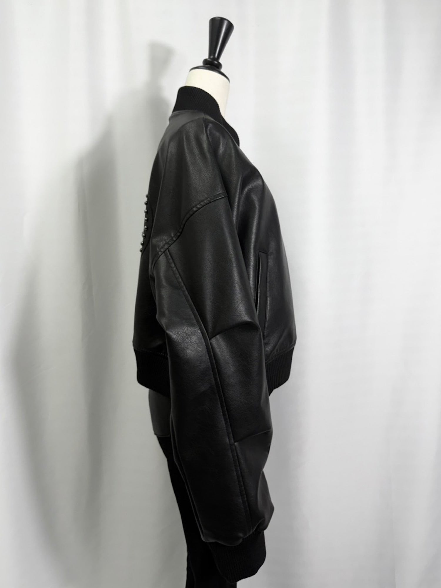 DD studs eco leather blouson