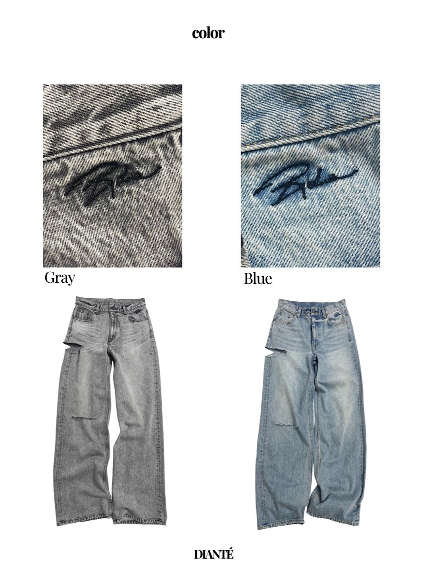 【予約】Embroidery damage denim(3月下旬～5月中旬発送予定)