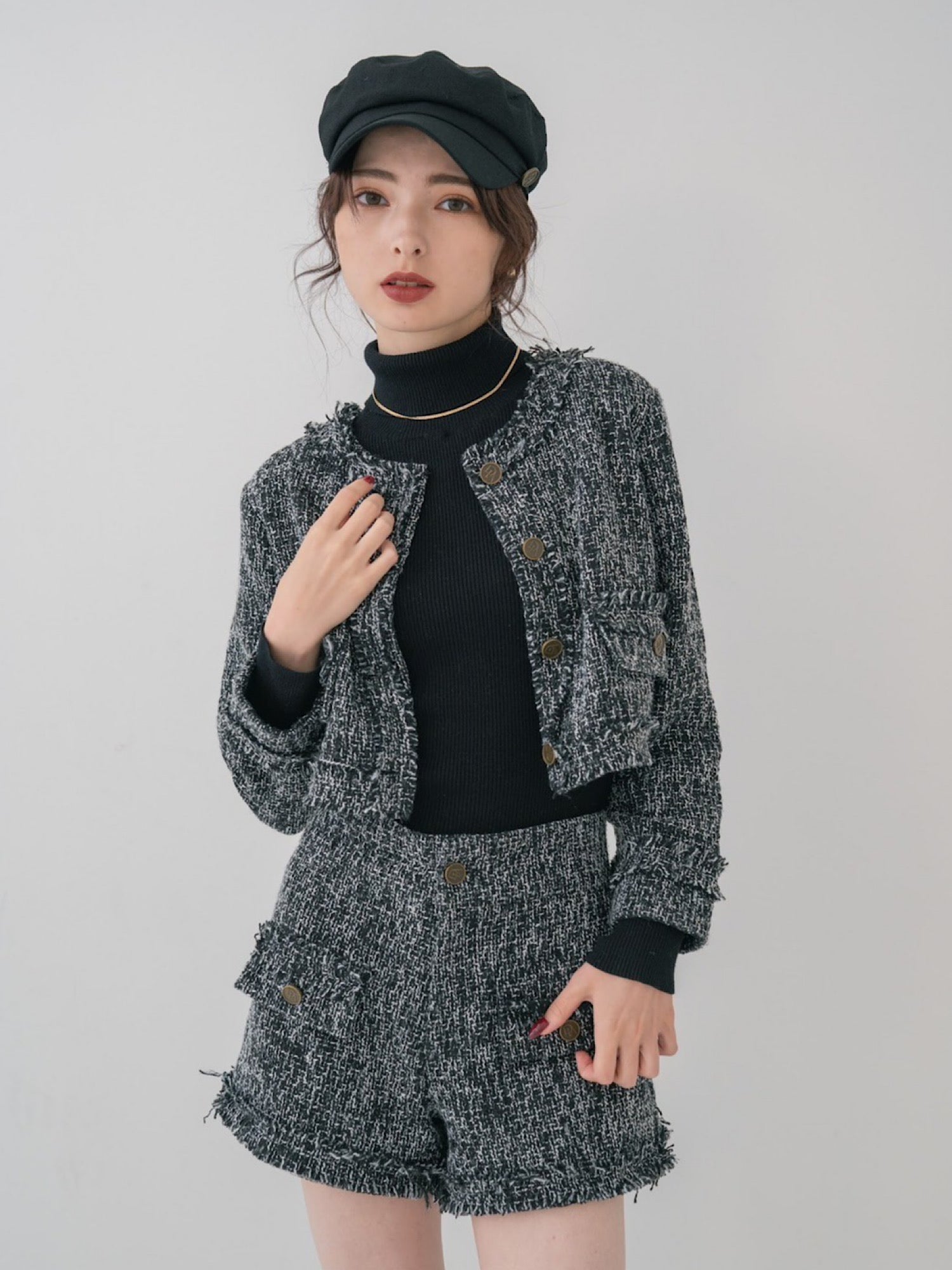 Fringe tweed jacket