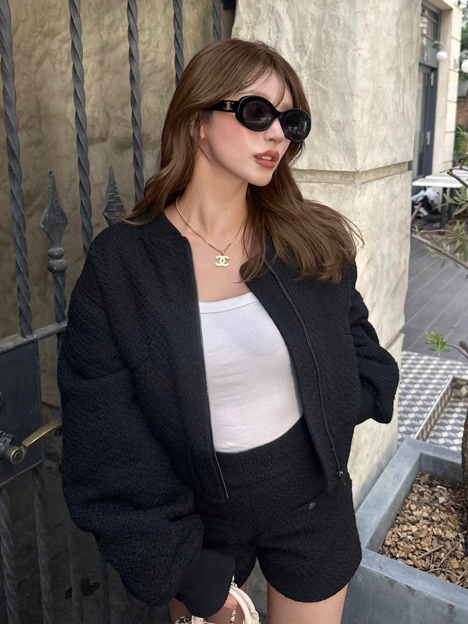 Classic tweed blouson