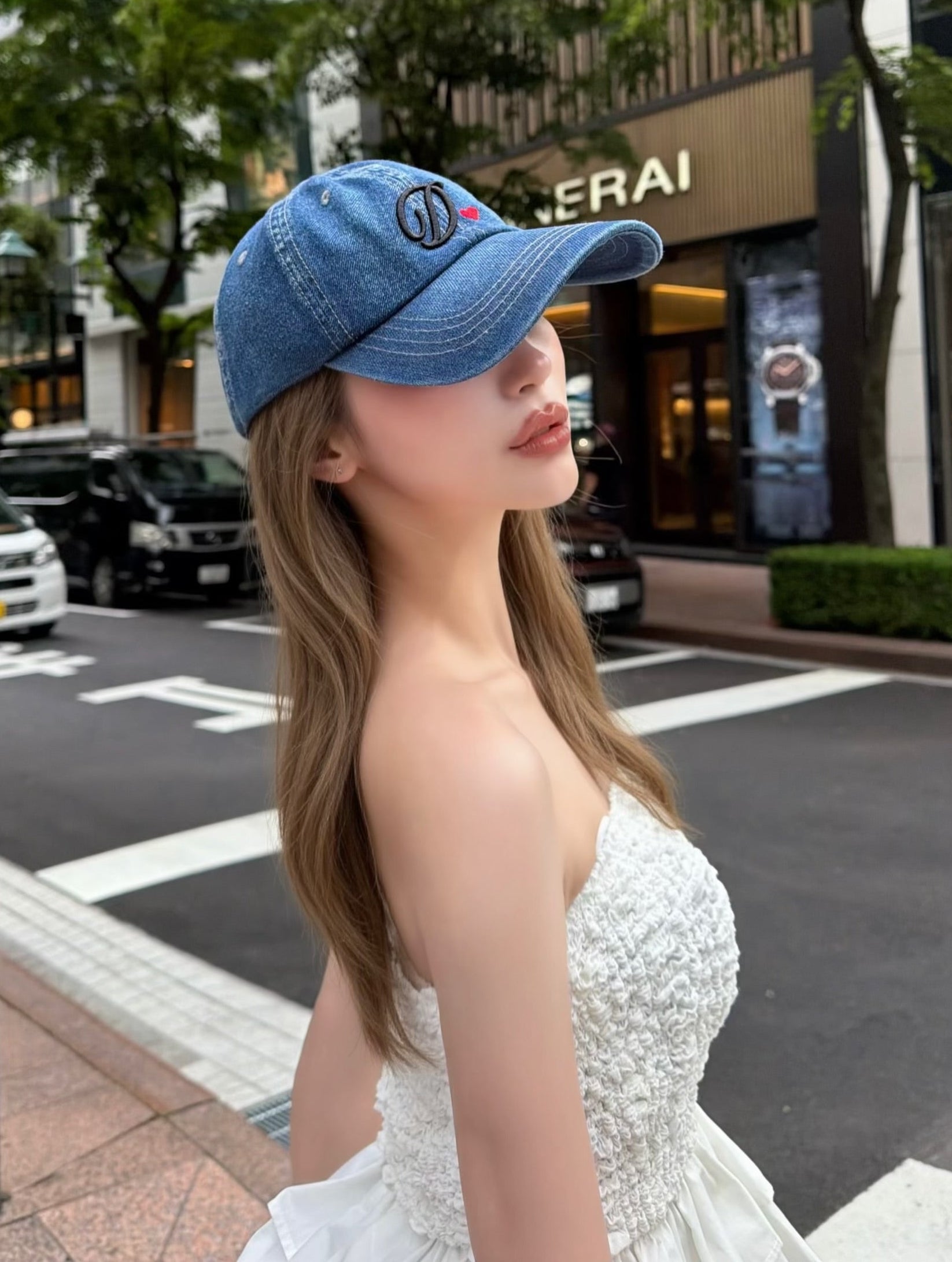 Script logo✕heart motif cap