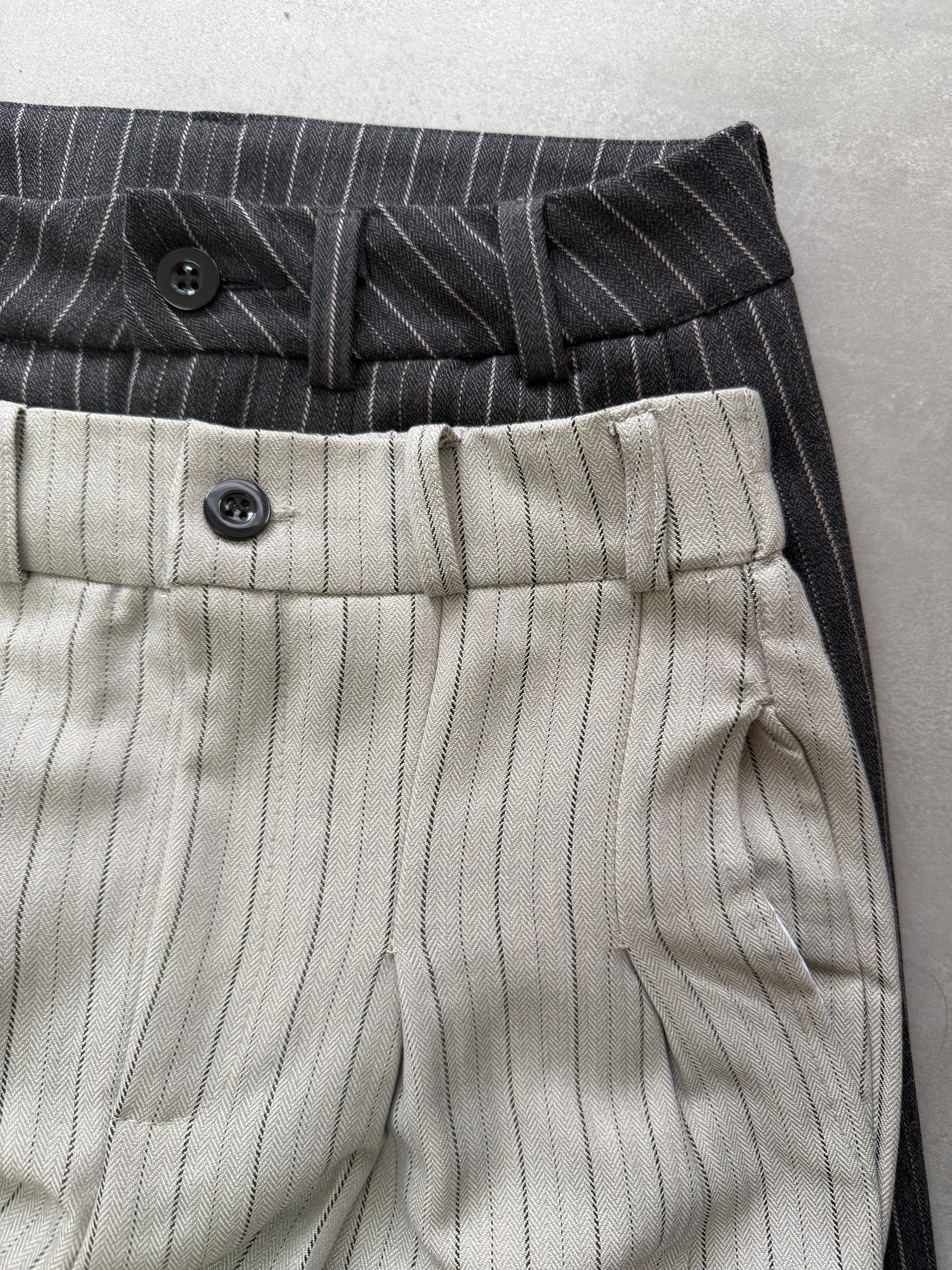 【予約】Two tuck stripe loose pants(8月中旬発送予定)