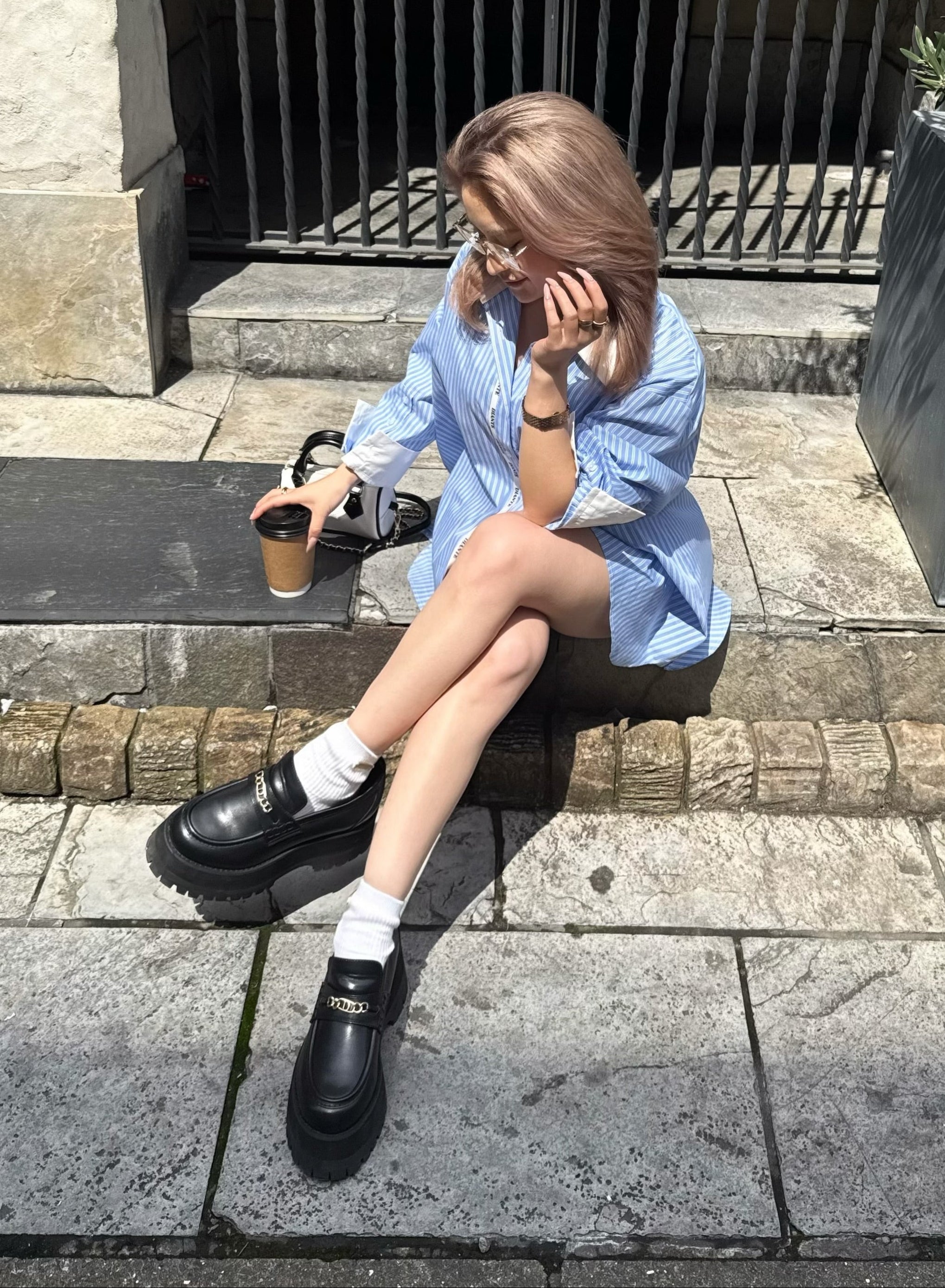 Logo chain wedge sole loafers | DIANTÉ (ディアンテ)公式通販サイト