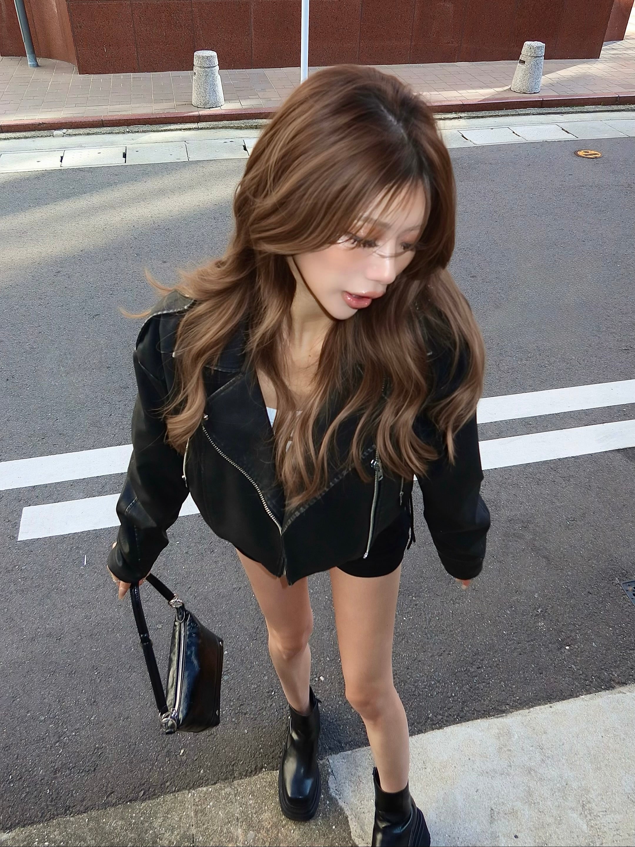 Lace up eco leather riders jacket | DIANTÉ (ディアンテ)公式通販サイト