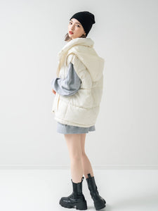 Hoodie down vest jacket