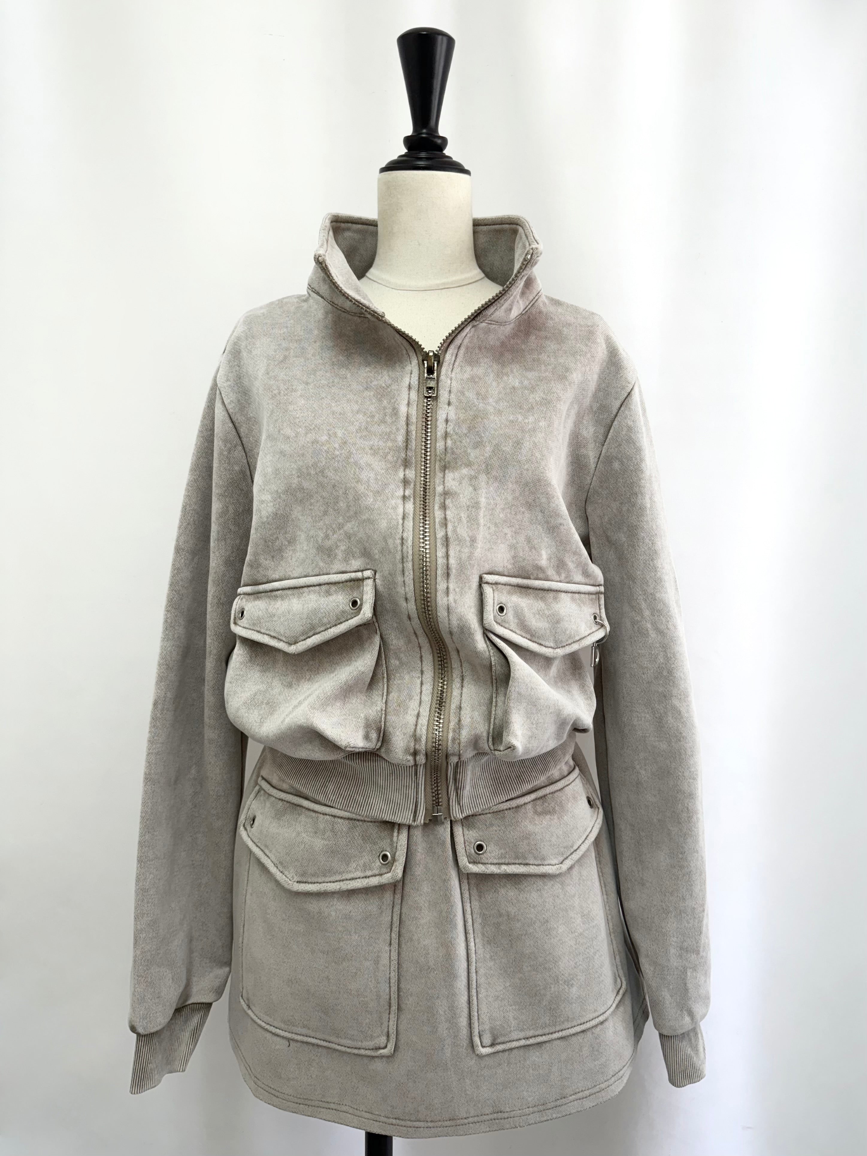 Fade sweat blouson✕skirt set up