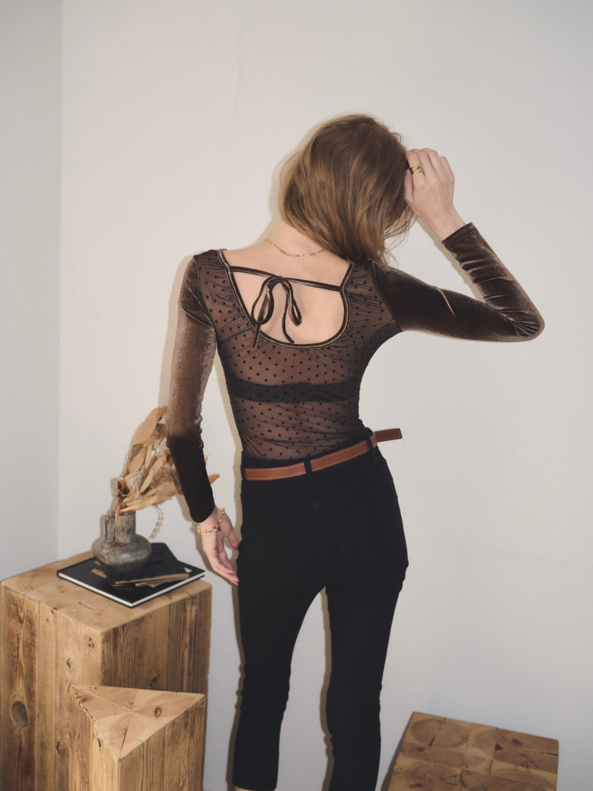 【予約】Back sheer velor tops(9月上旬発送予定)