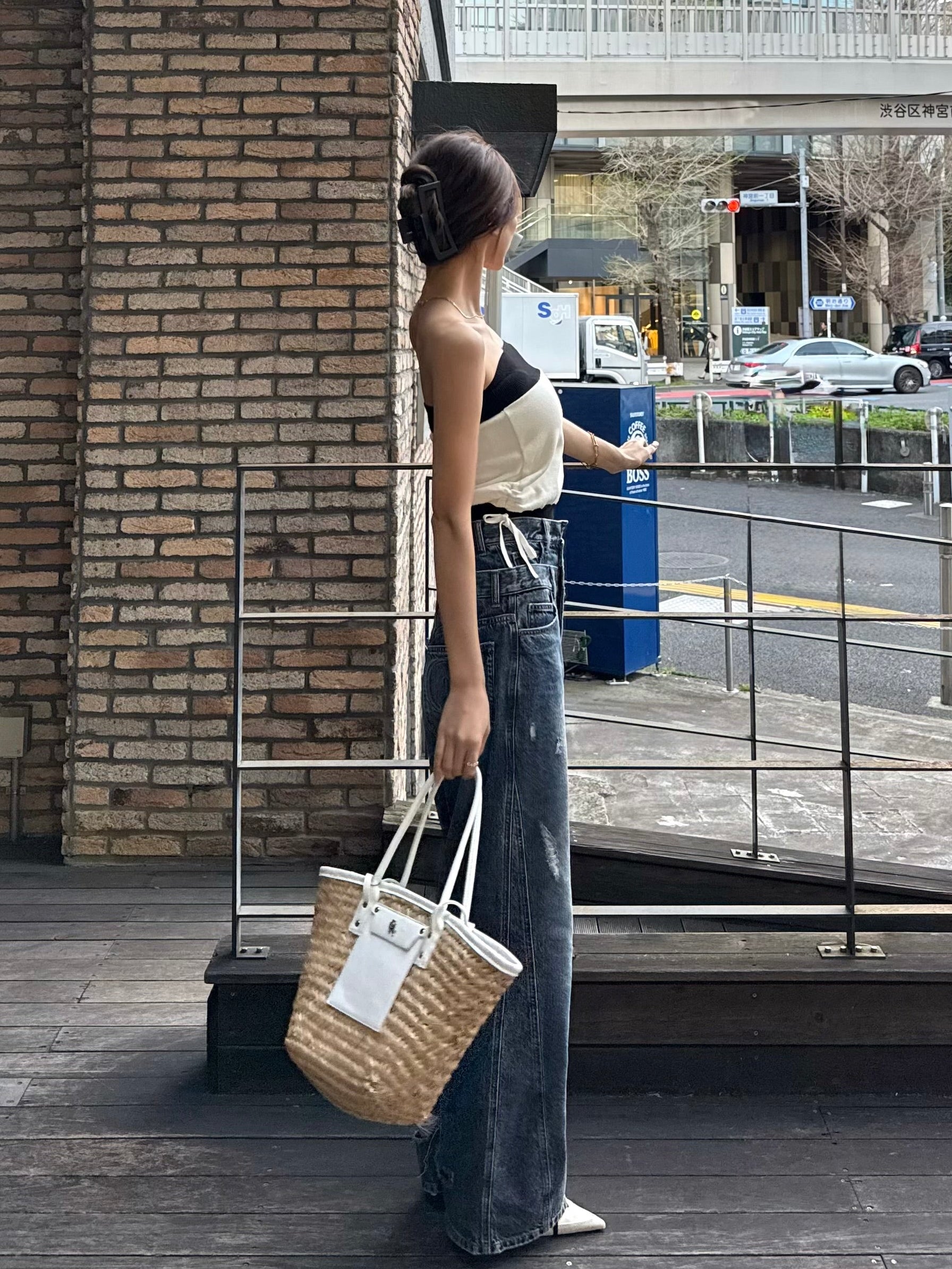Leather piping rattan bucket bag | DIANTÉ (ディアンテ)公式通販サイト
