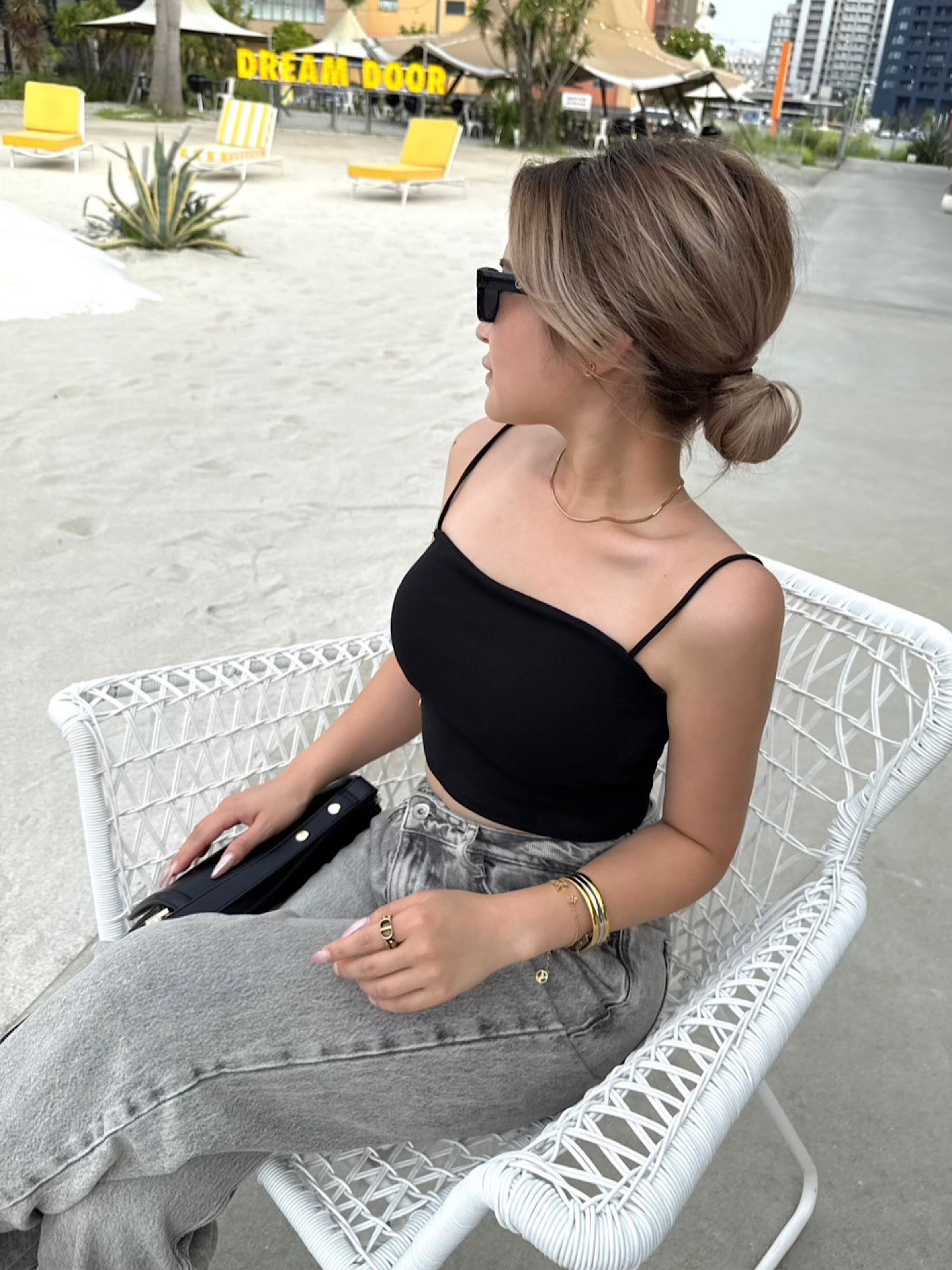Cropped camisole with inner bra