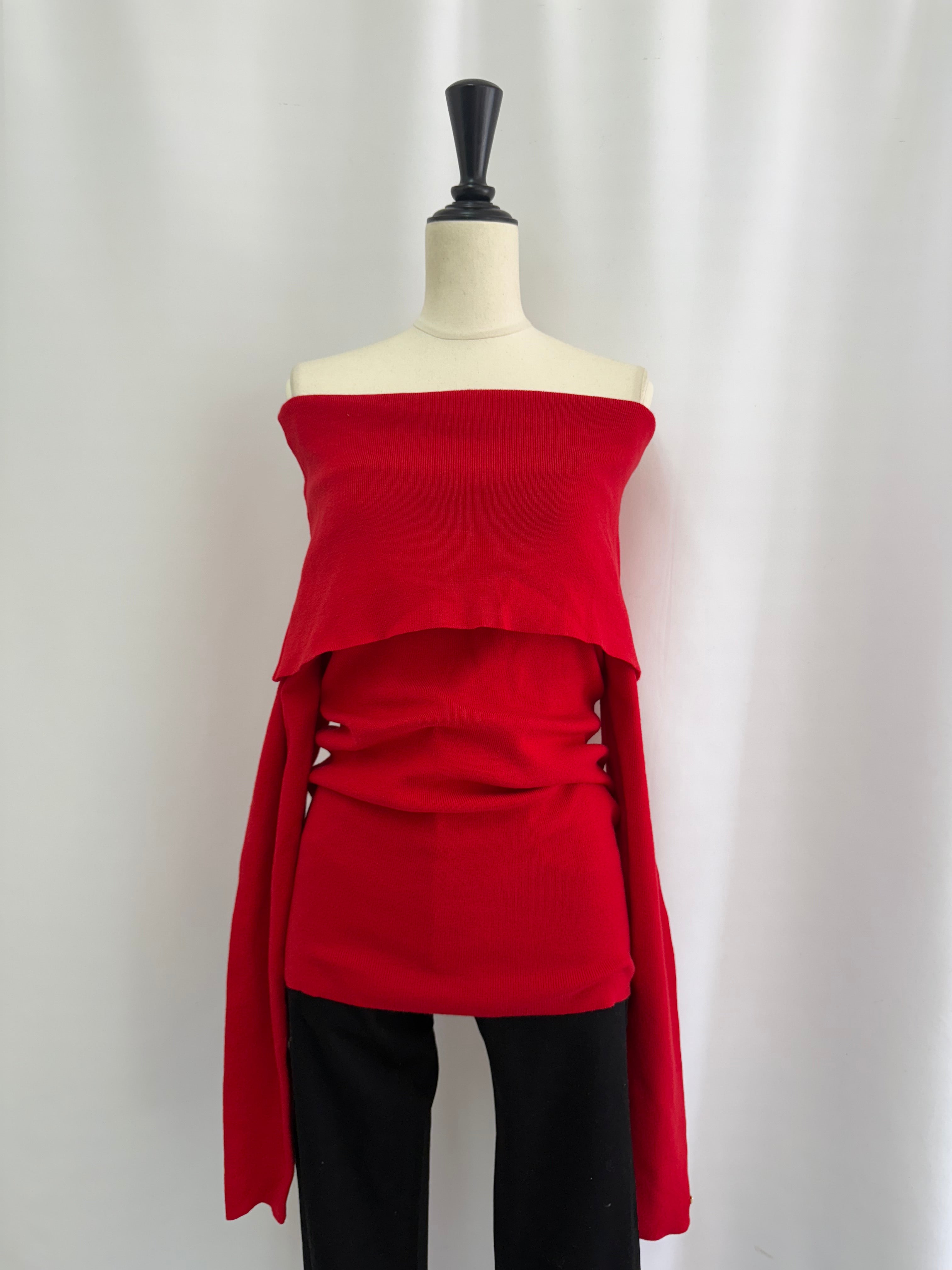 Loose flap off shoulder knit