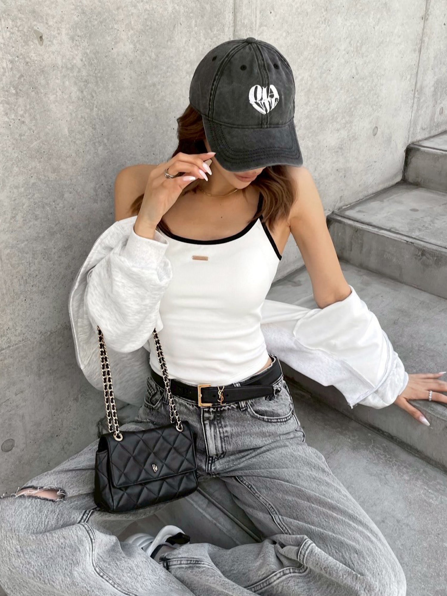 【予約】Heart motif logo cap(6月下旬〜中旬発送予定)