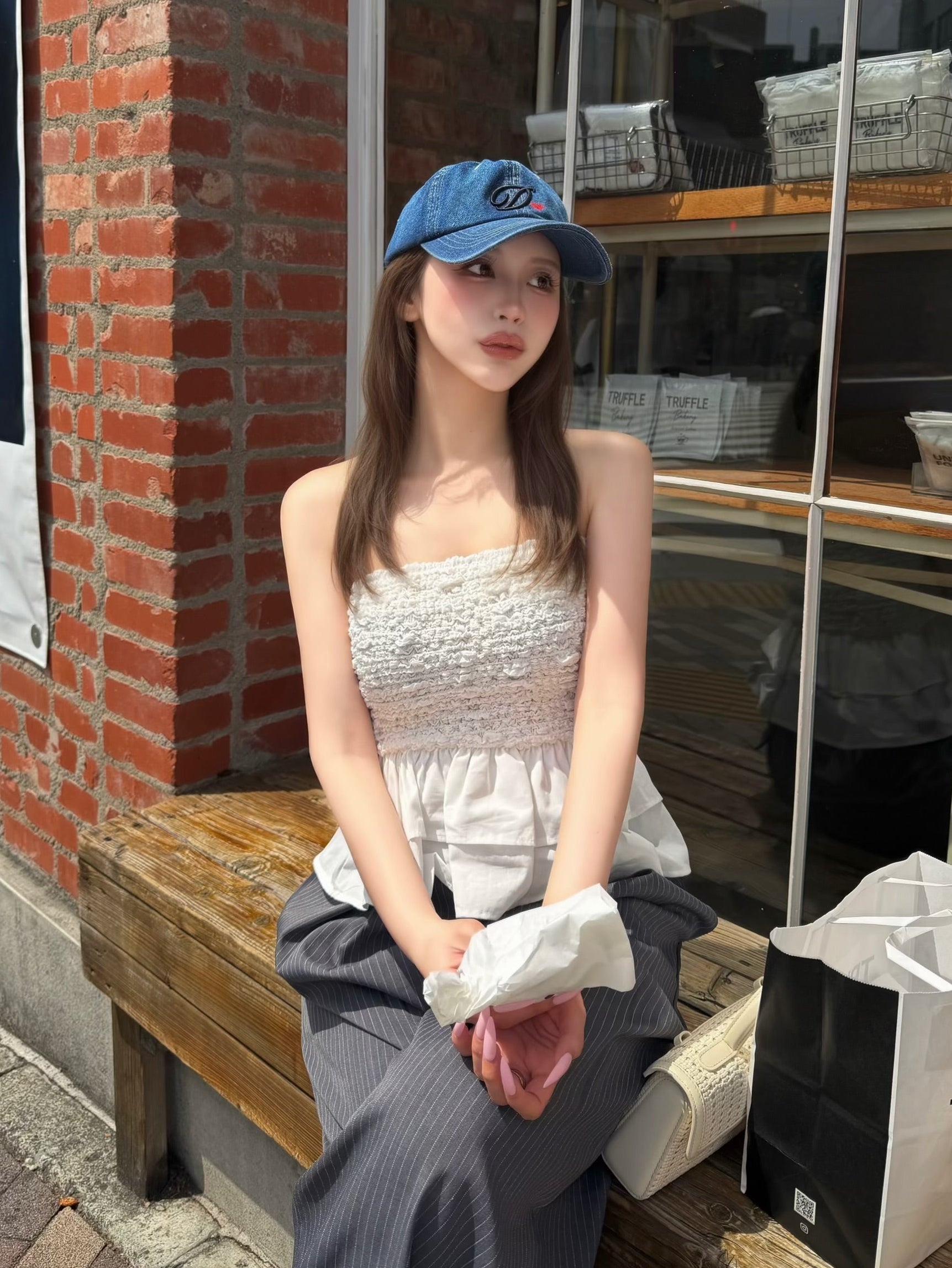 Script logo✕heart motif cap