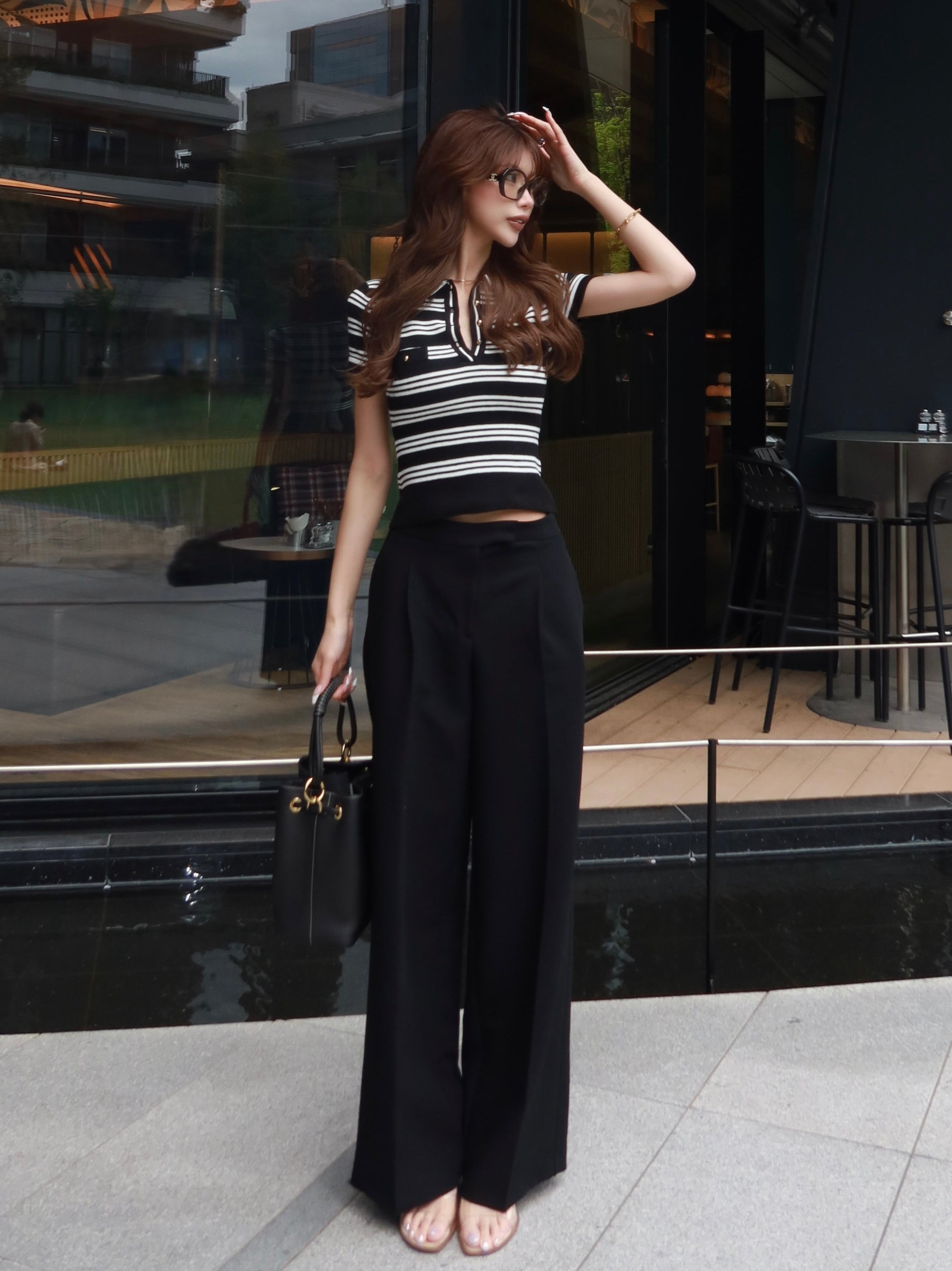 【予約】Big collar half sleeve rib knit(6月下旬発送予定)
