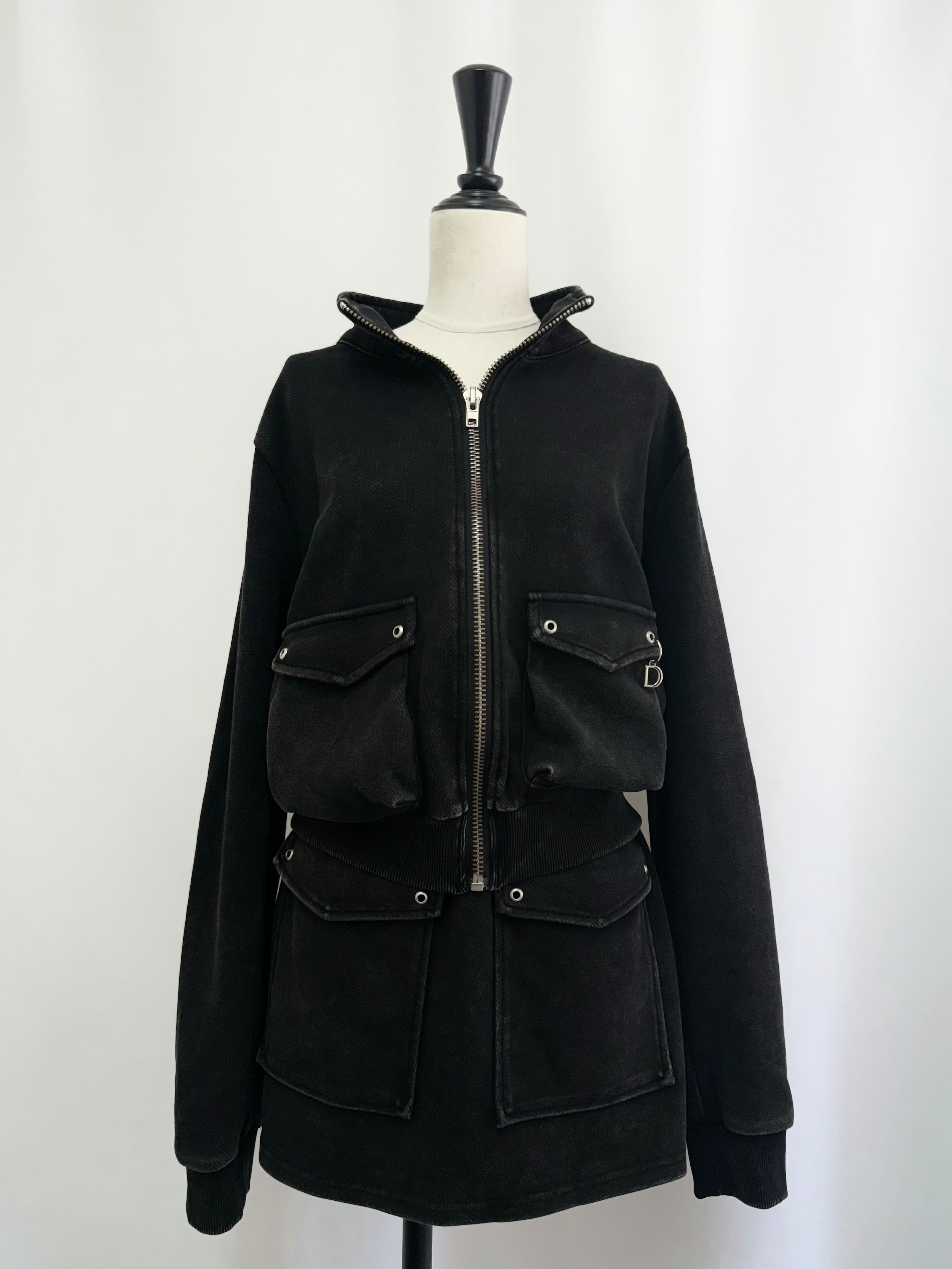 Fade sweat blouson✕skirt set up