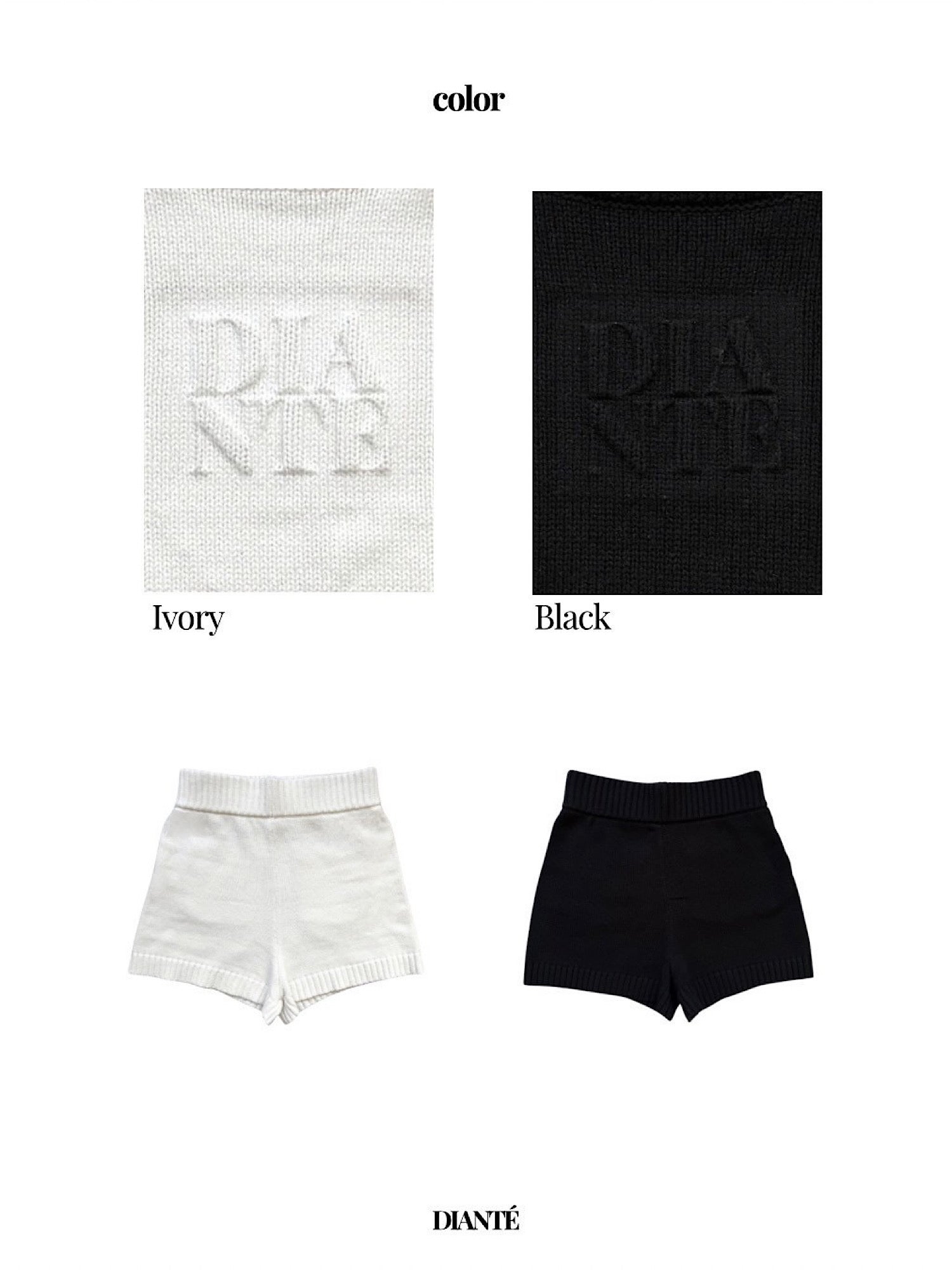 Hem rib knit shorts