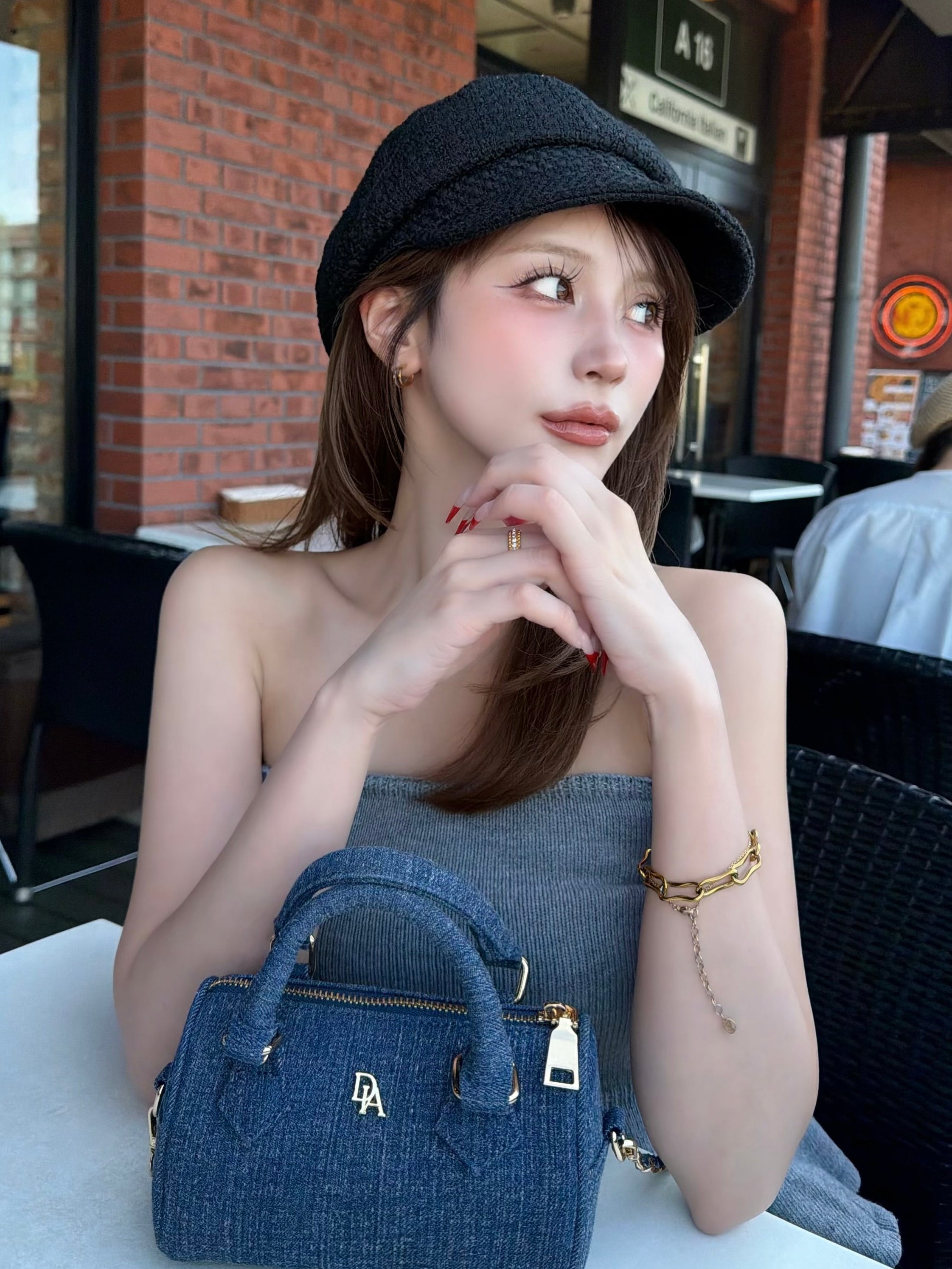 【予約】Mini boston shoulder bag（INDIGO 7月上旬発送予定）