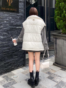 Hoodie down vest jacket