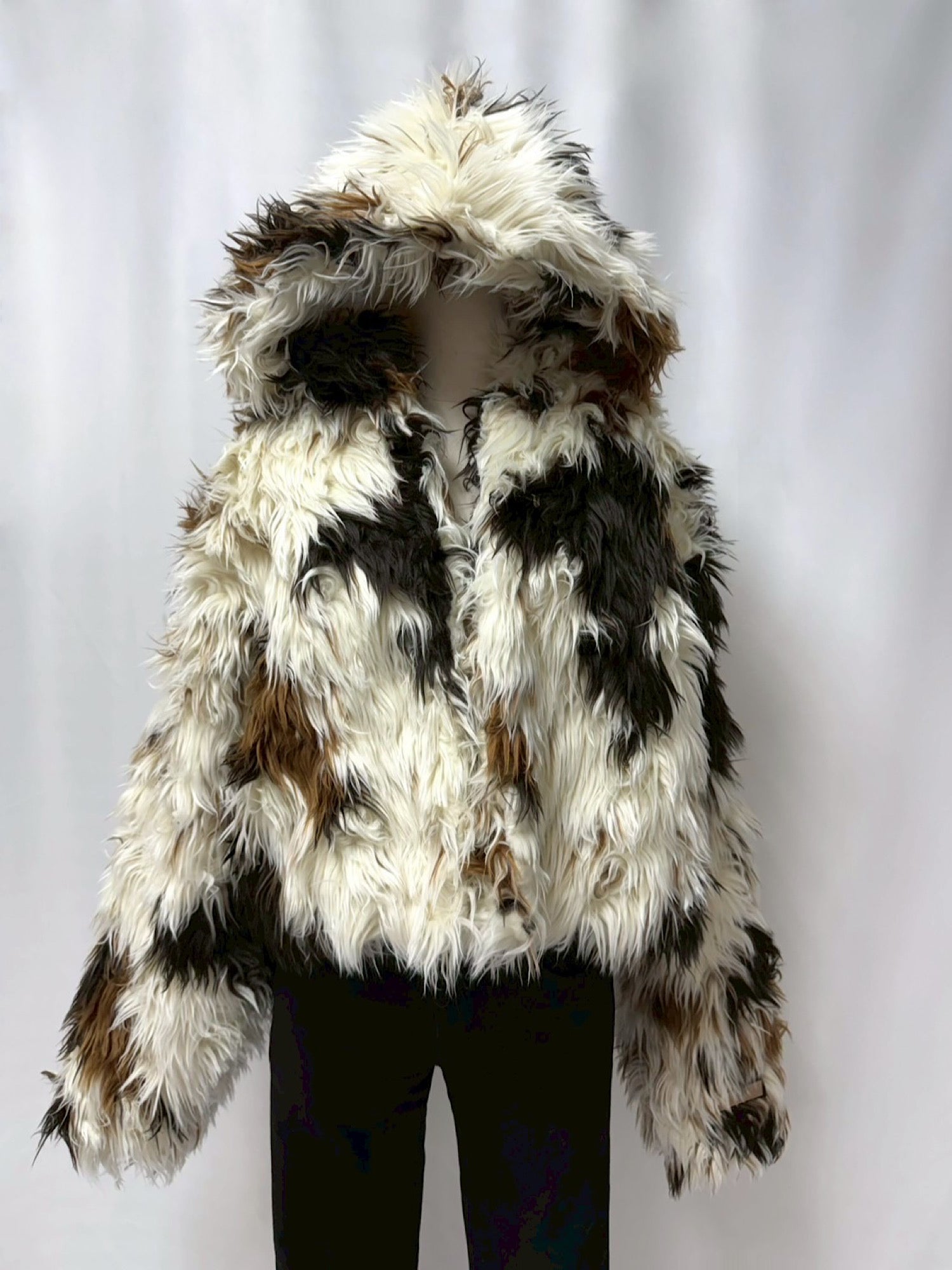 Premium eco fur hoodie coat