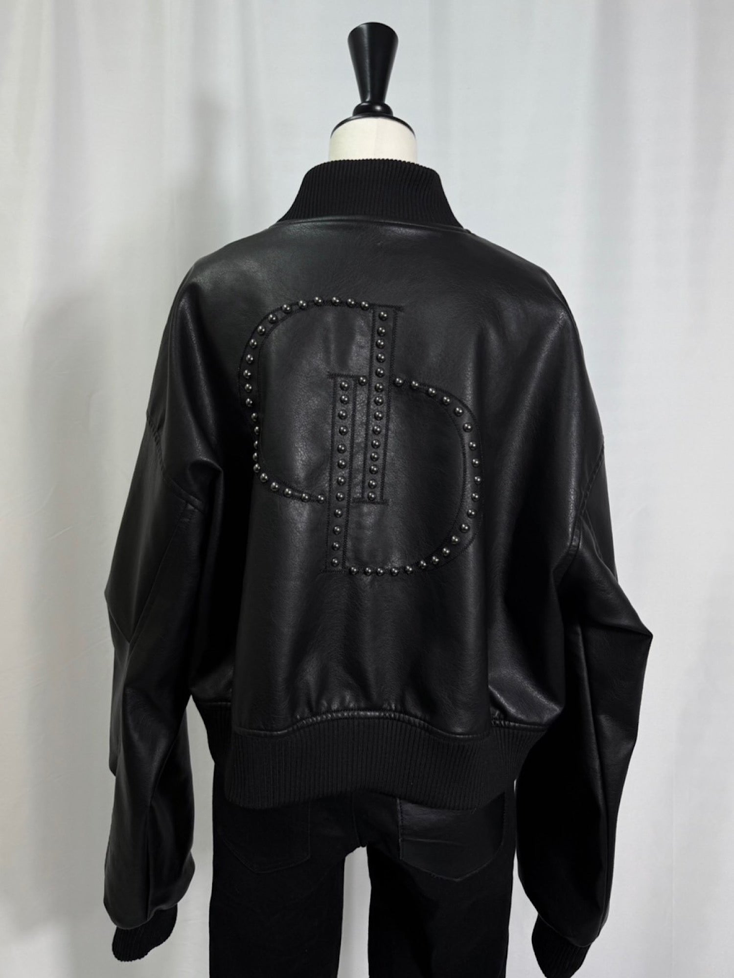 DD studs eco leather blouson