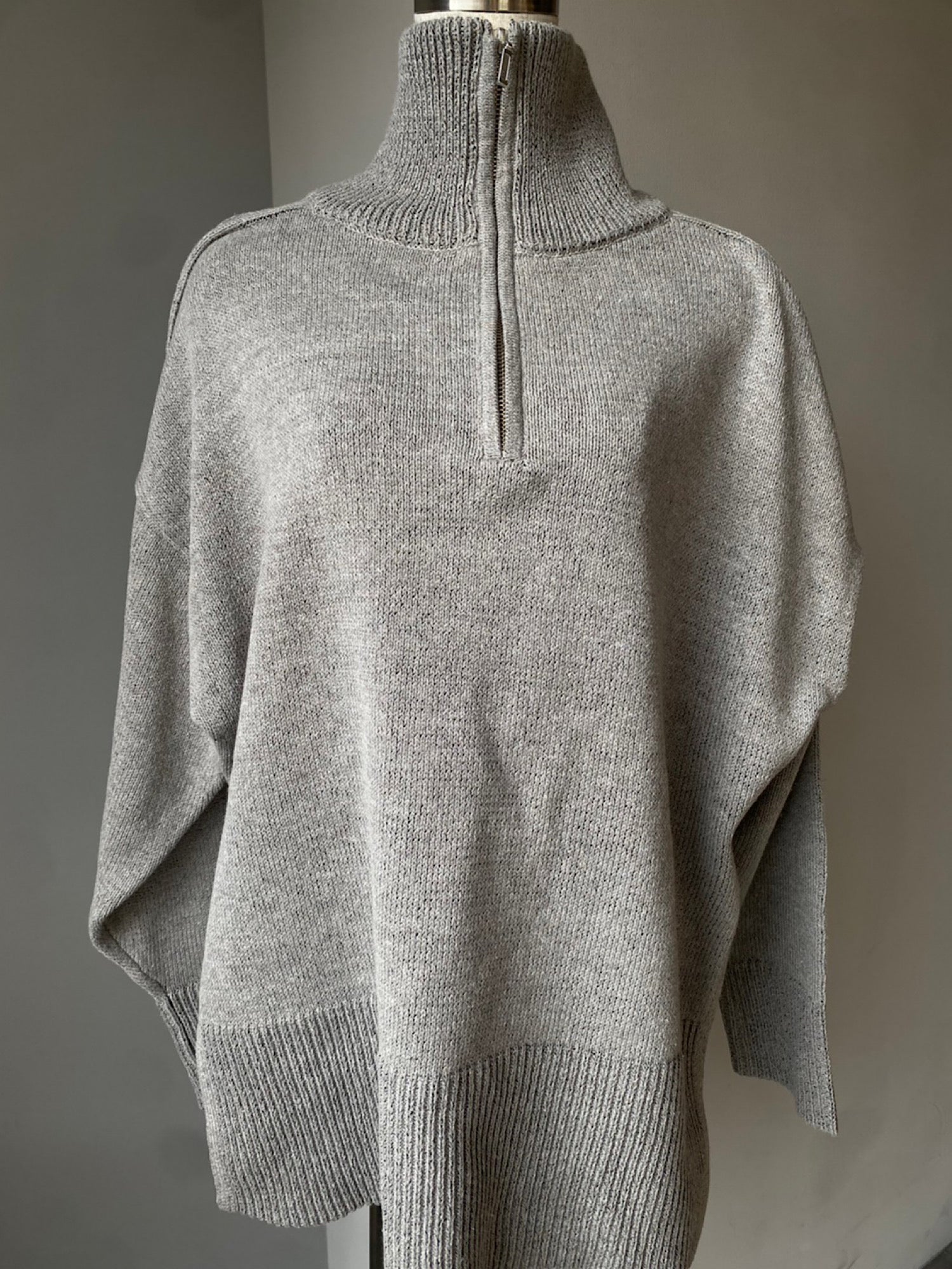 Half zip bulky loose knit