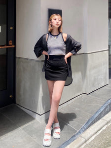 By color american sleeve tops