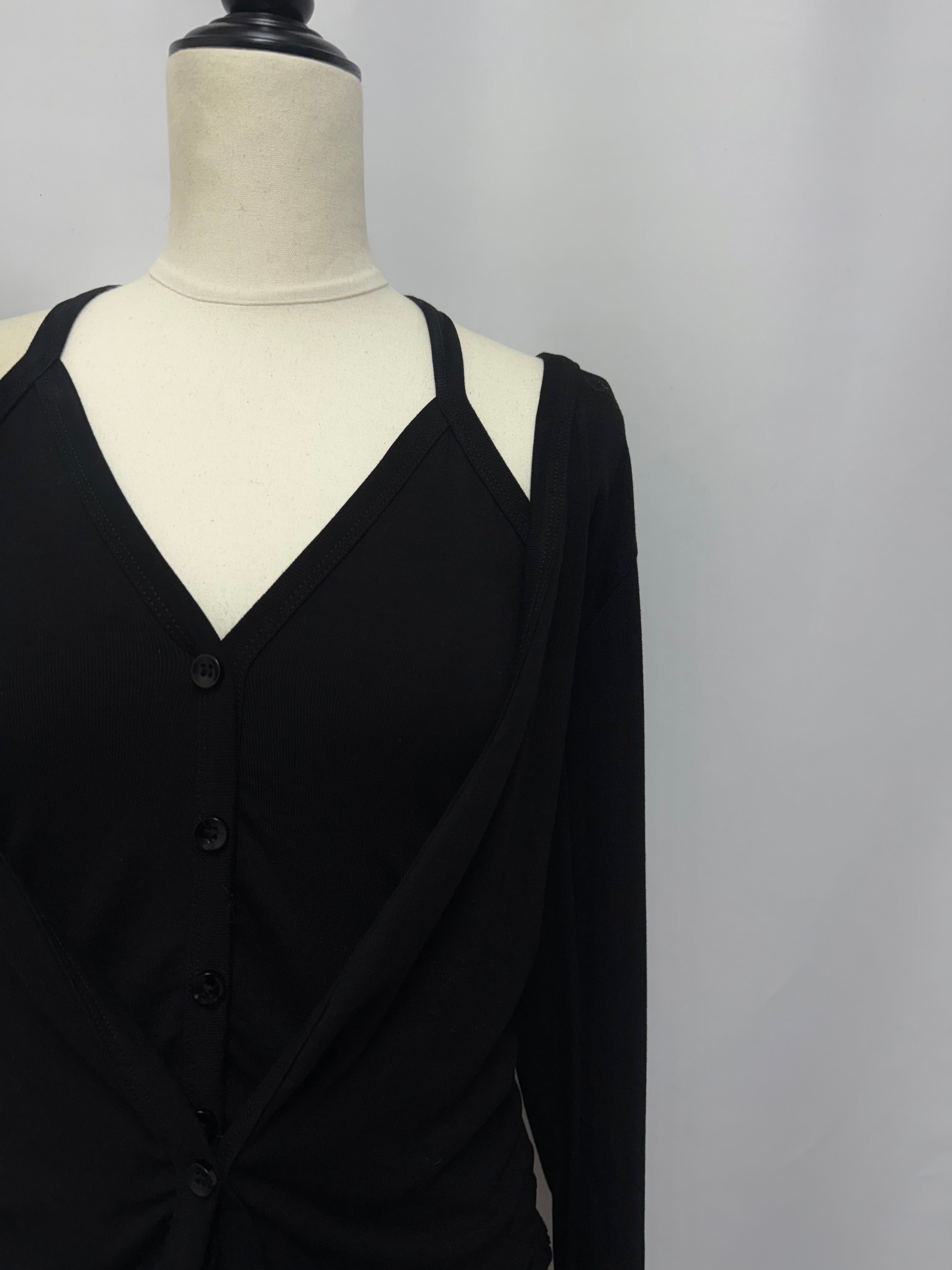 【予約】Cardigan docking halter neck tops(3月中旬〜下旬発送予定)