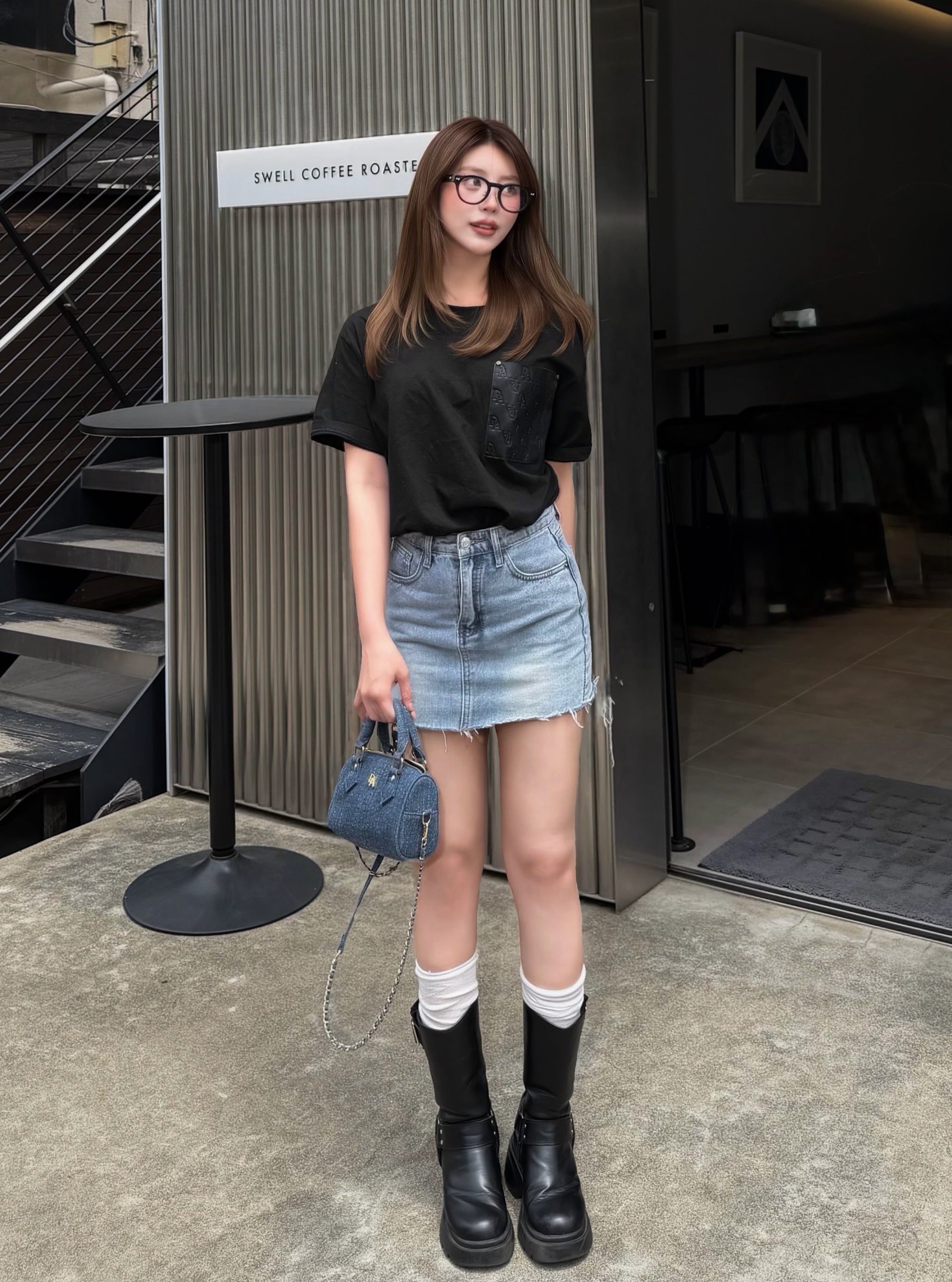 【予約】Leather pocket over Tee(7月中旬〜8月中旬発送予定)