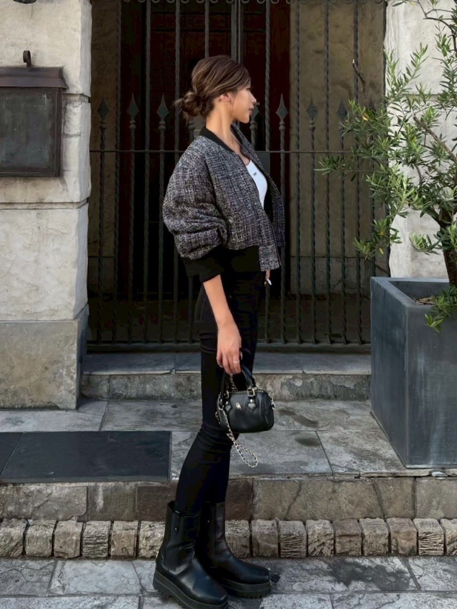 Classic tweed blouson