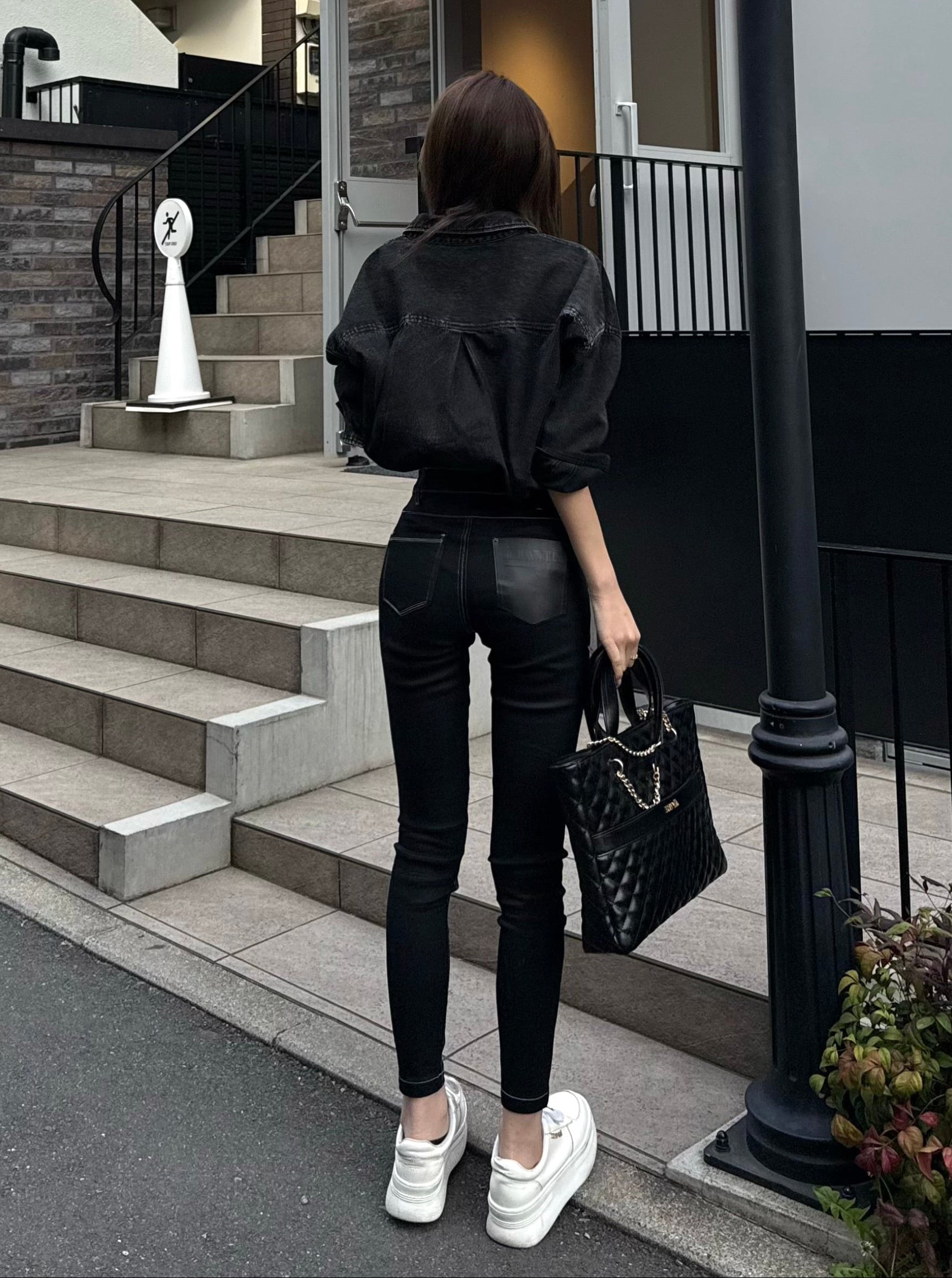 High waist skinny denim