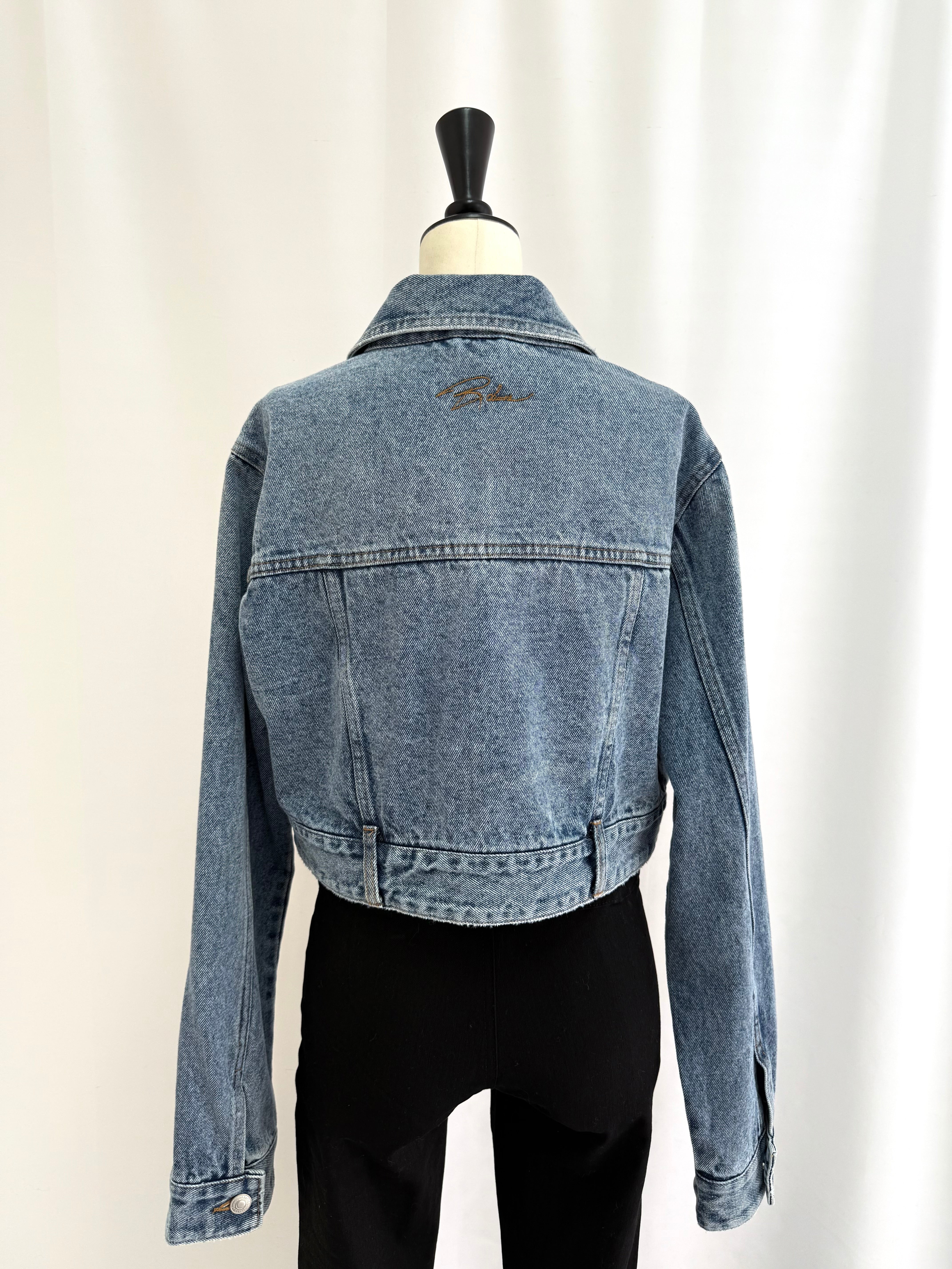 Fade denim zip up jacket