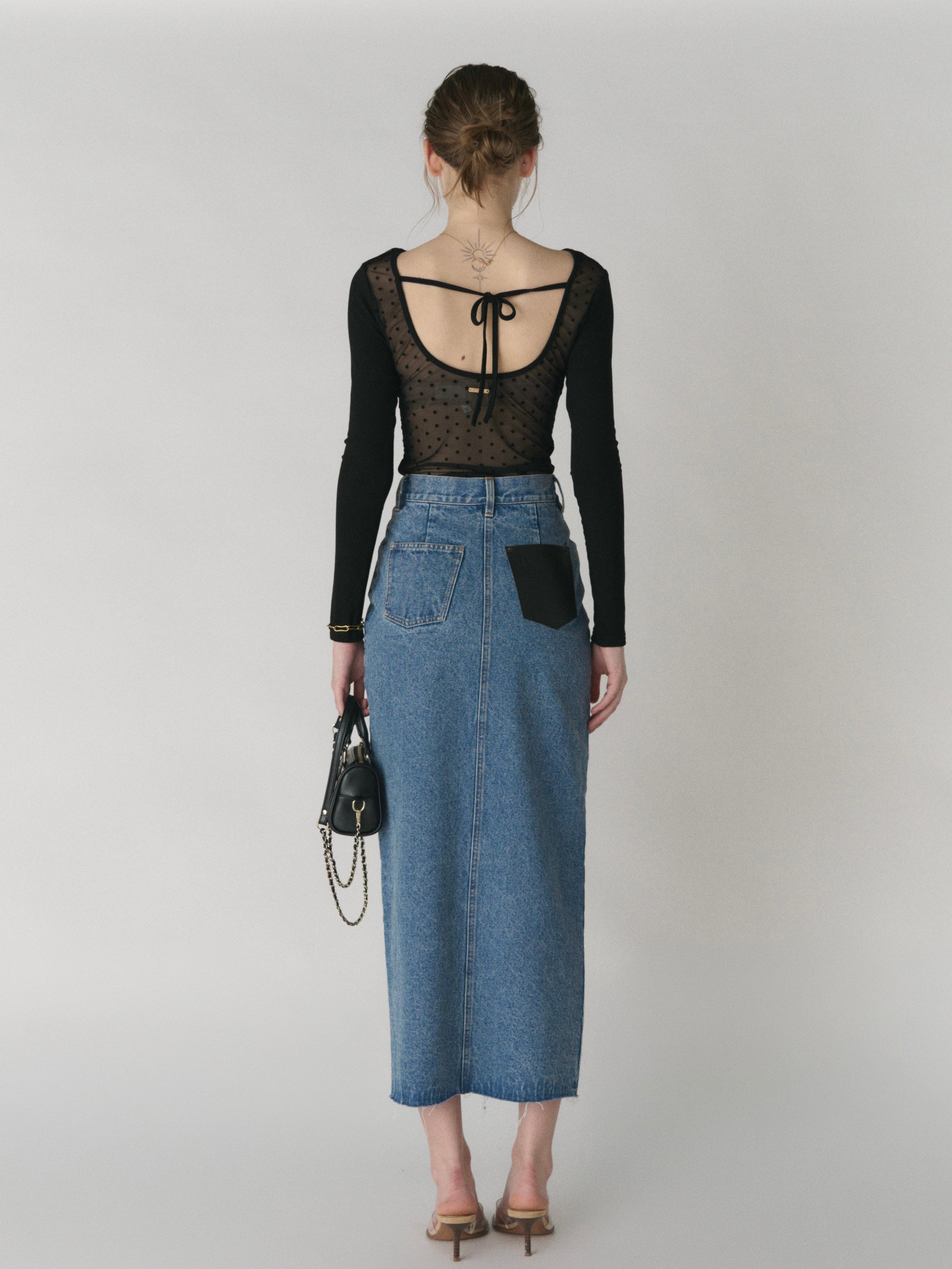 diante デニムロングスカート Front slit damage long skirt | DIANTÉ (ディアンテ)公式通販サイト