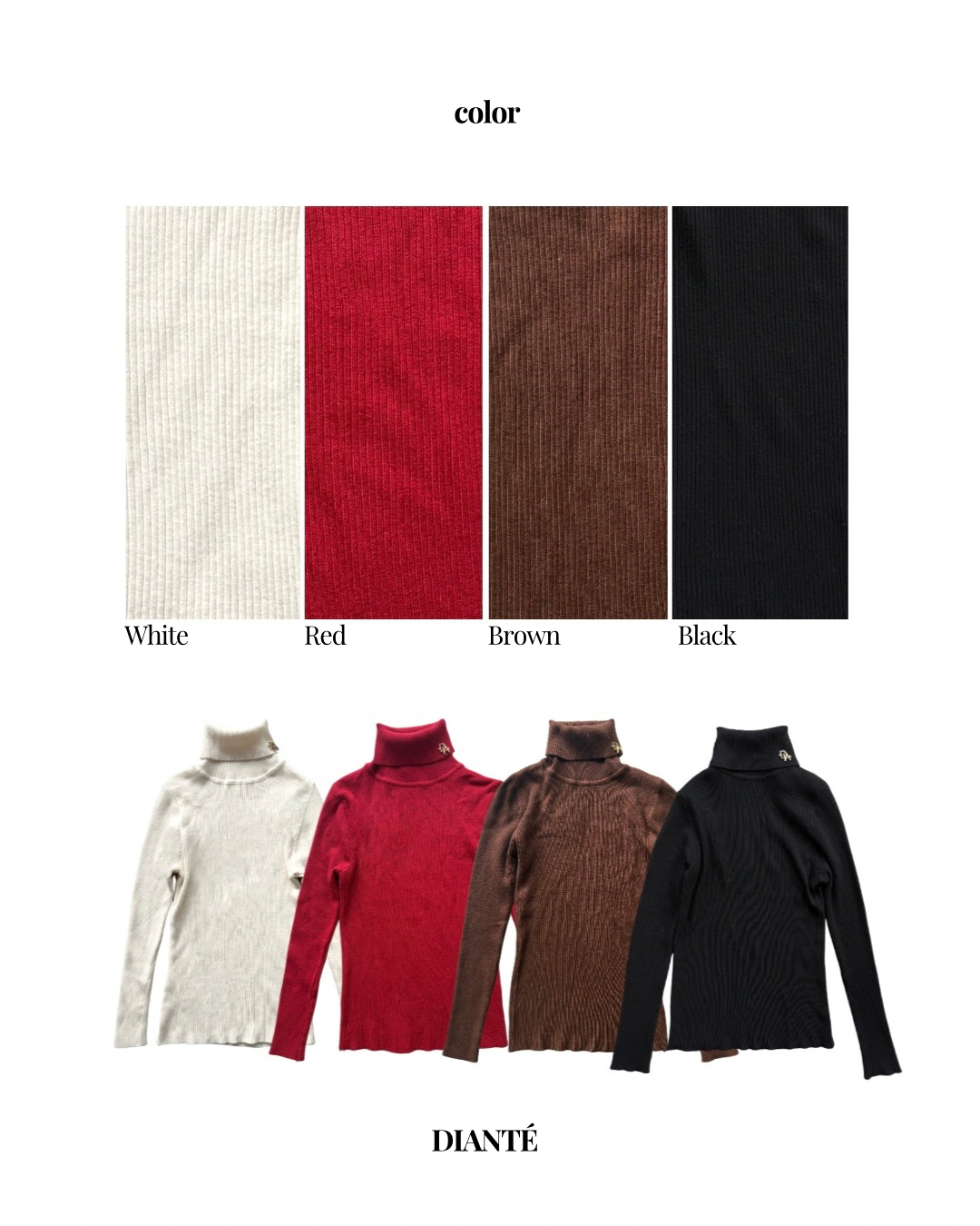 Logo charm turtleneck knit
