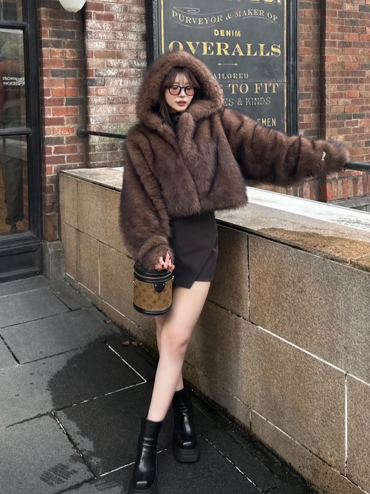 【予約】Premium eco fur hoodie coat(11月中旬〜下旬発送予定)