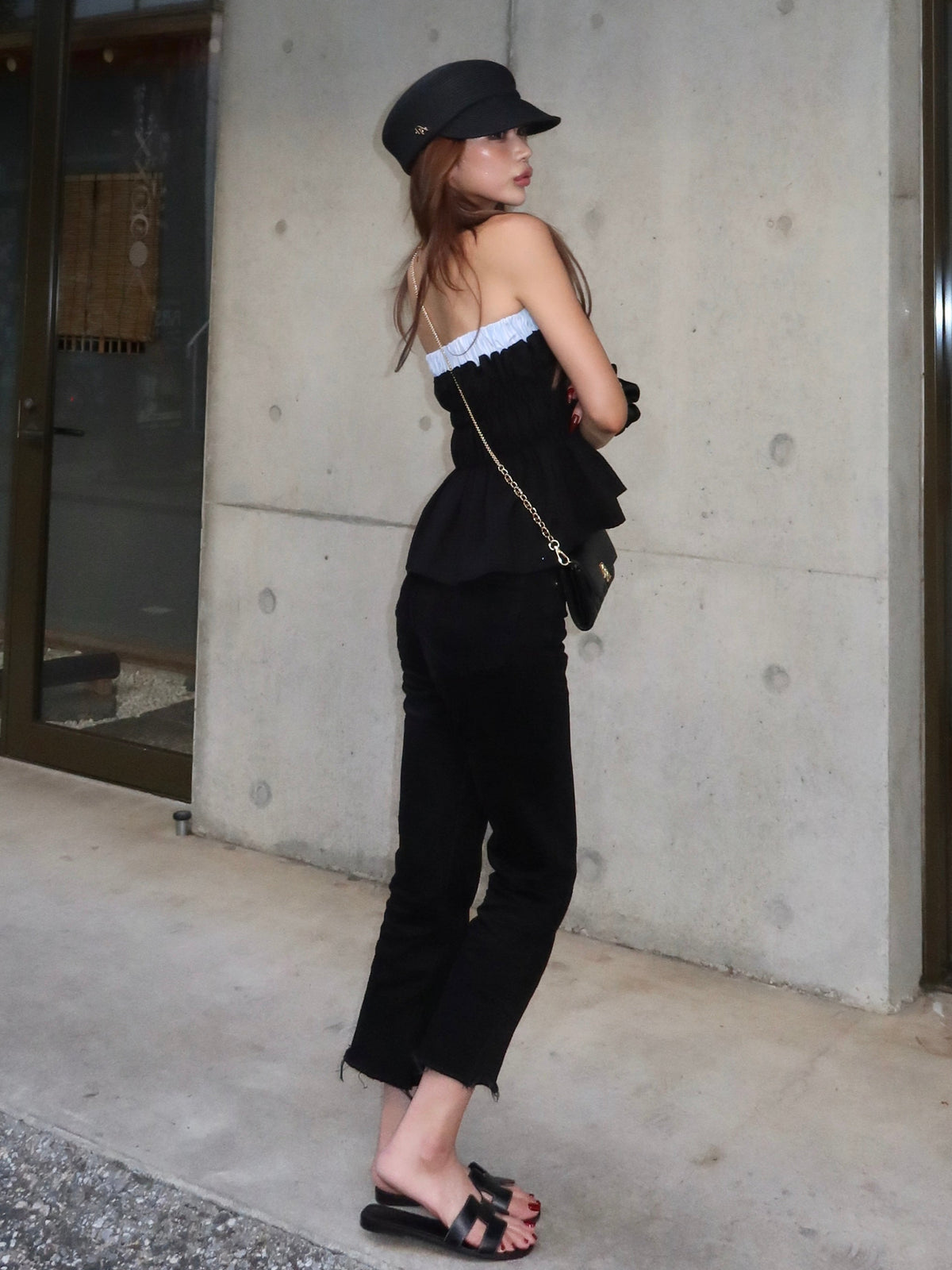 【予約】Layered peplum bare top(SETUP着用可)(BEG 9月下旬発送予定)