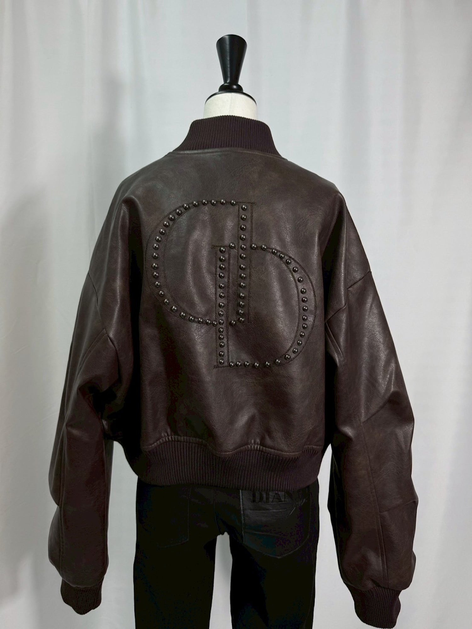 DD studs eco leather blouson