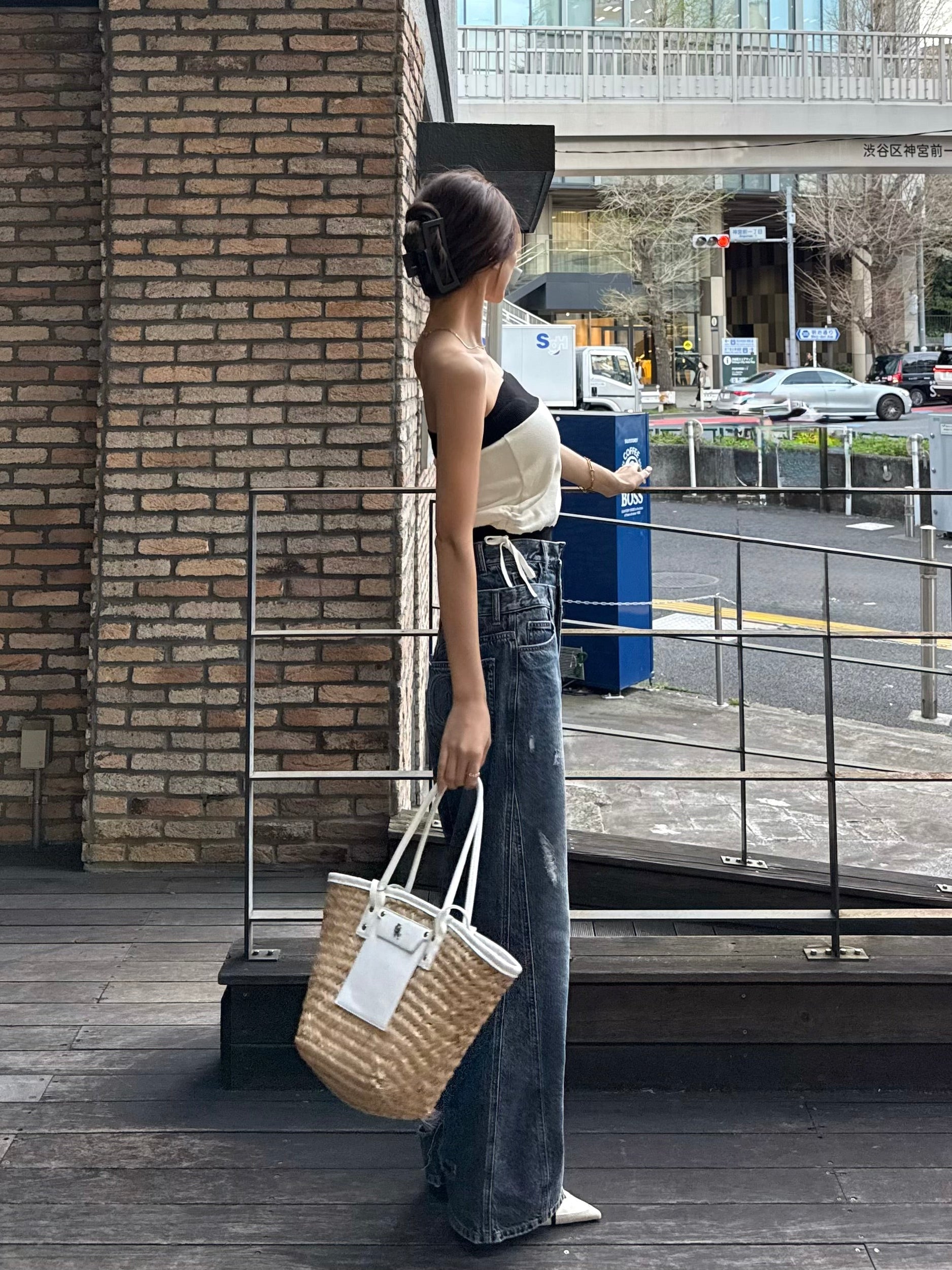 DIANTE WAIST LAYERED LOOSE DENIM ブルー　S Waist layered loose denim | DIANTÉ (ディアンテ)公式通販サイト
