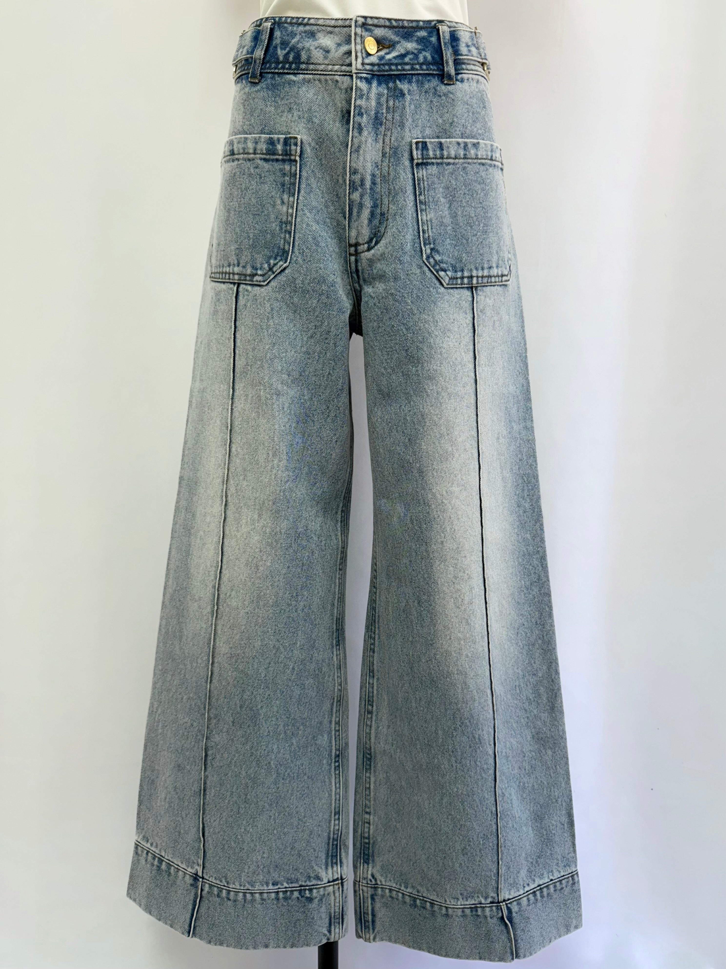 Waist design loose denim