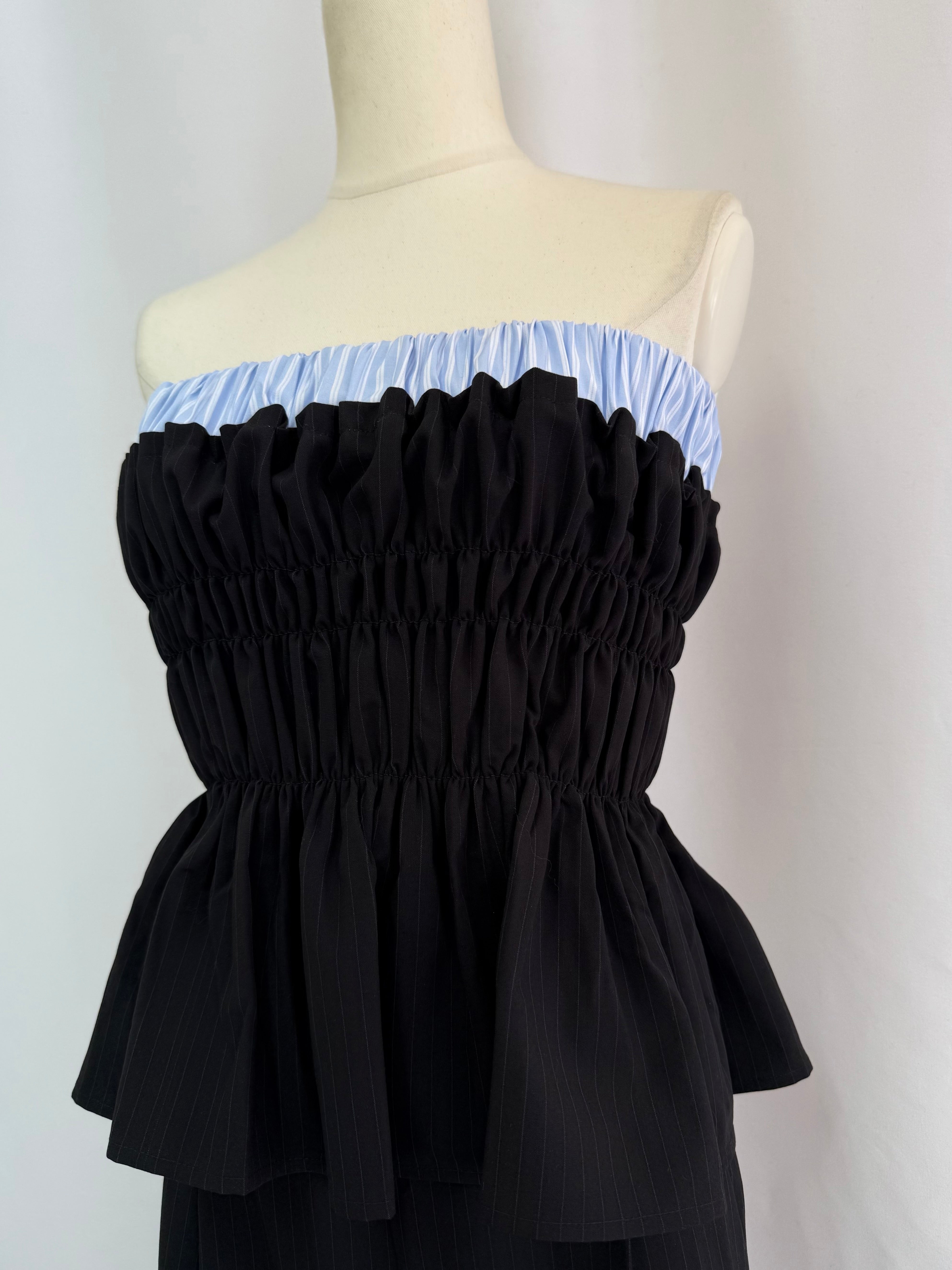 Layered peplum bare top(SETUP着用可)