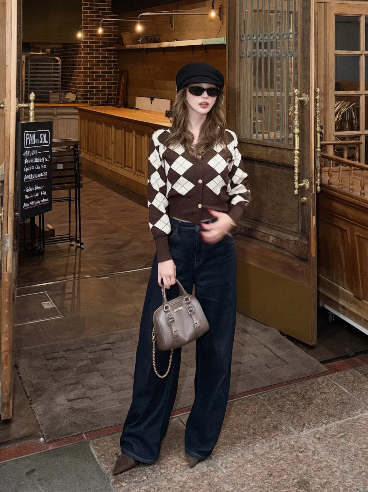 【予約】Argyle short cardigan(10月下旬〜11月上旬発送予定)