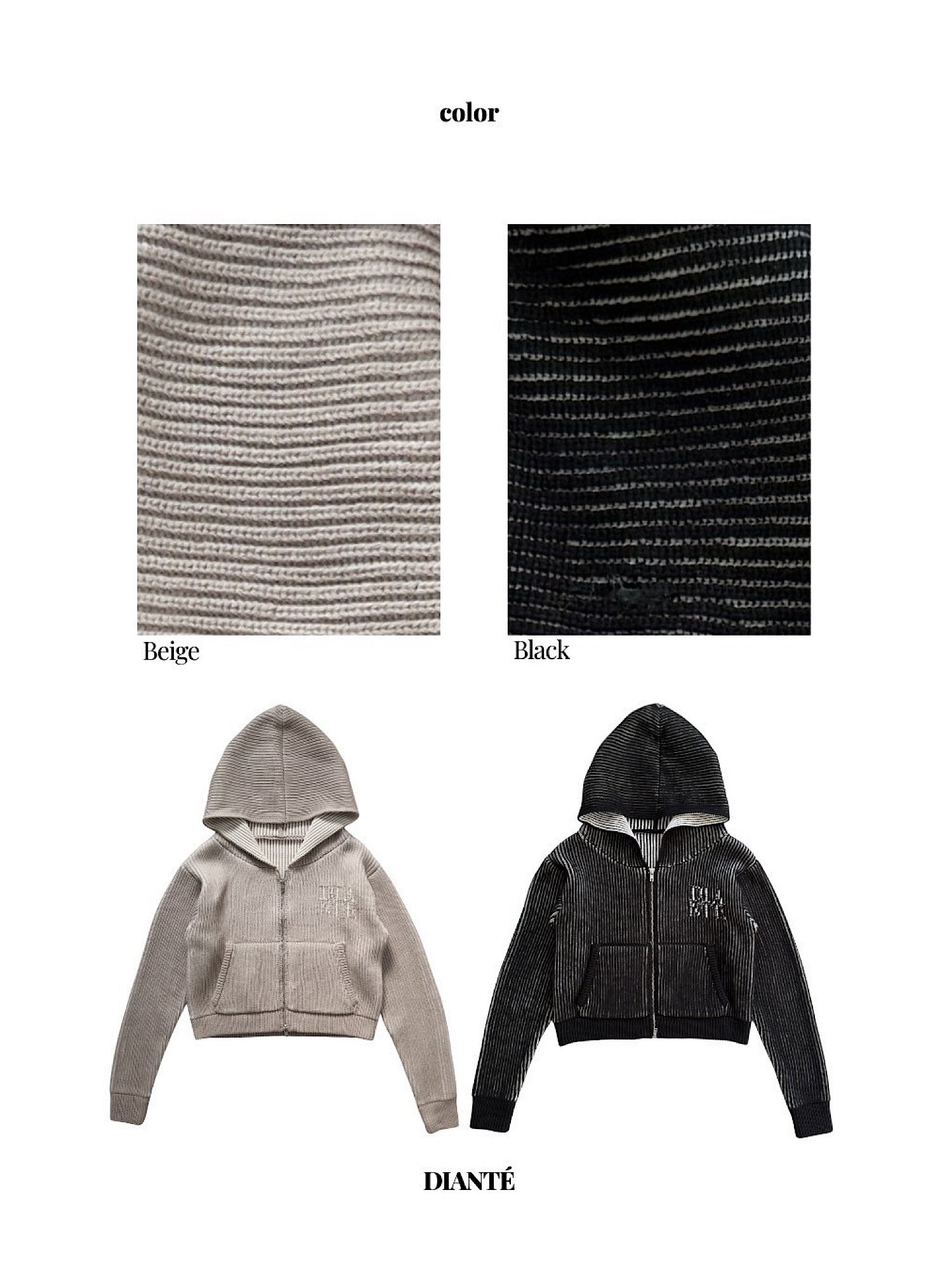 Royal rib knit hoodie | DIANTÉ (ディアンテ)公式通販サイト